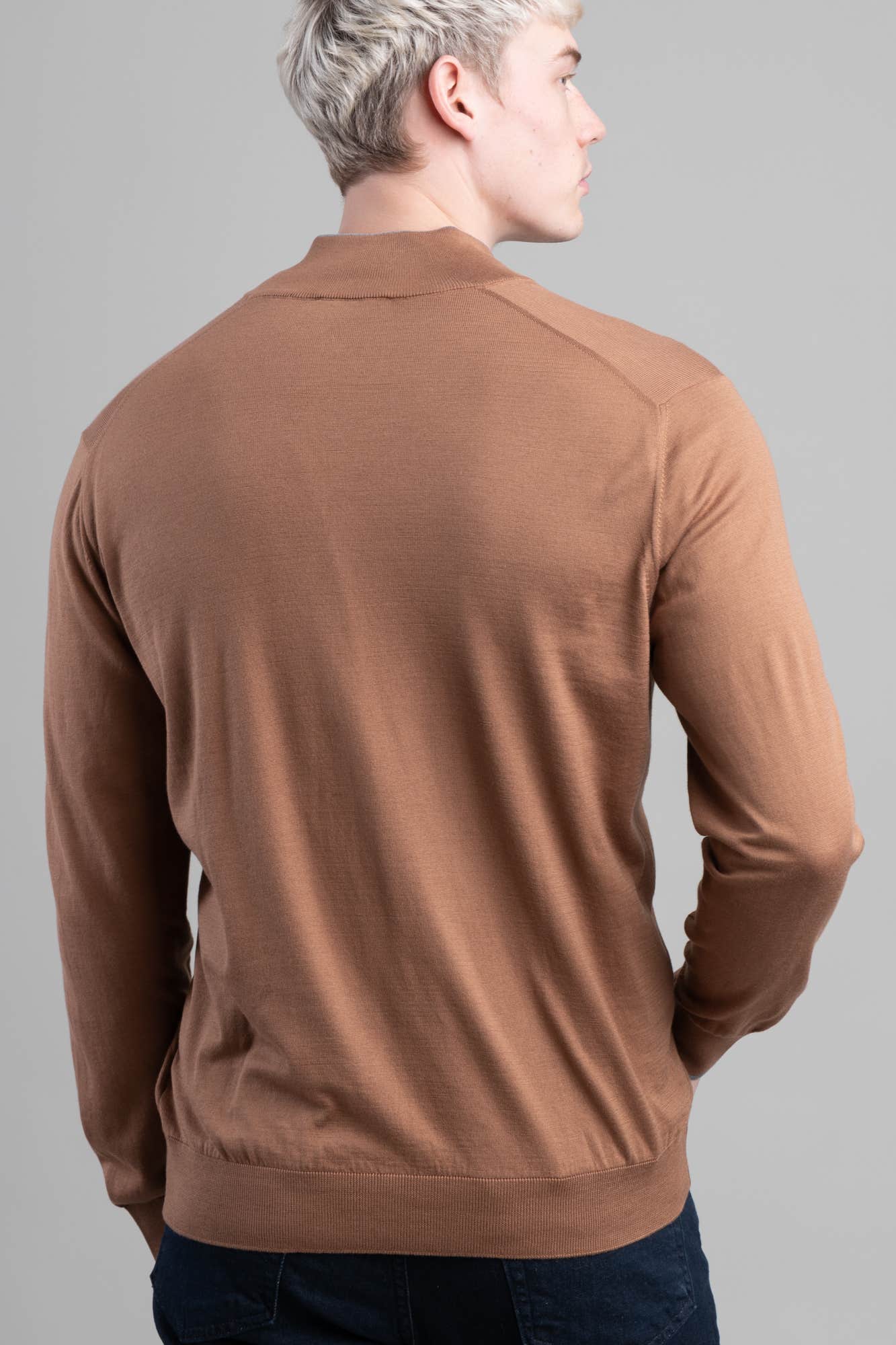 Brown Zip-Up Sweater