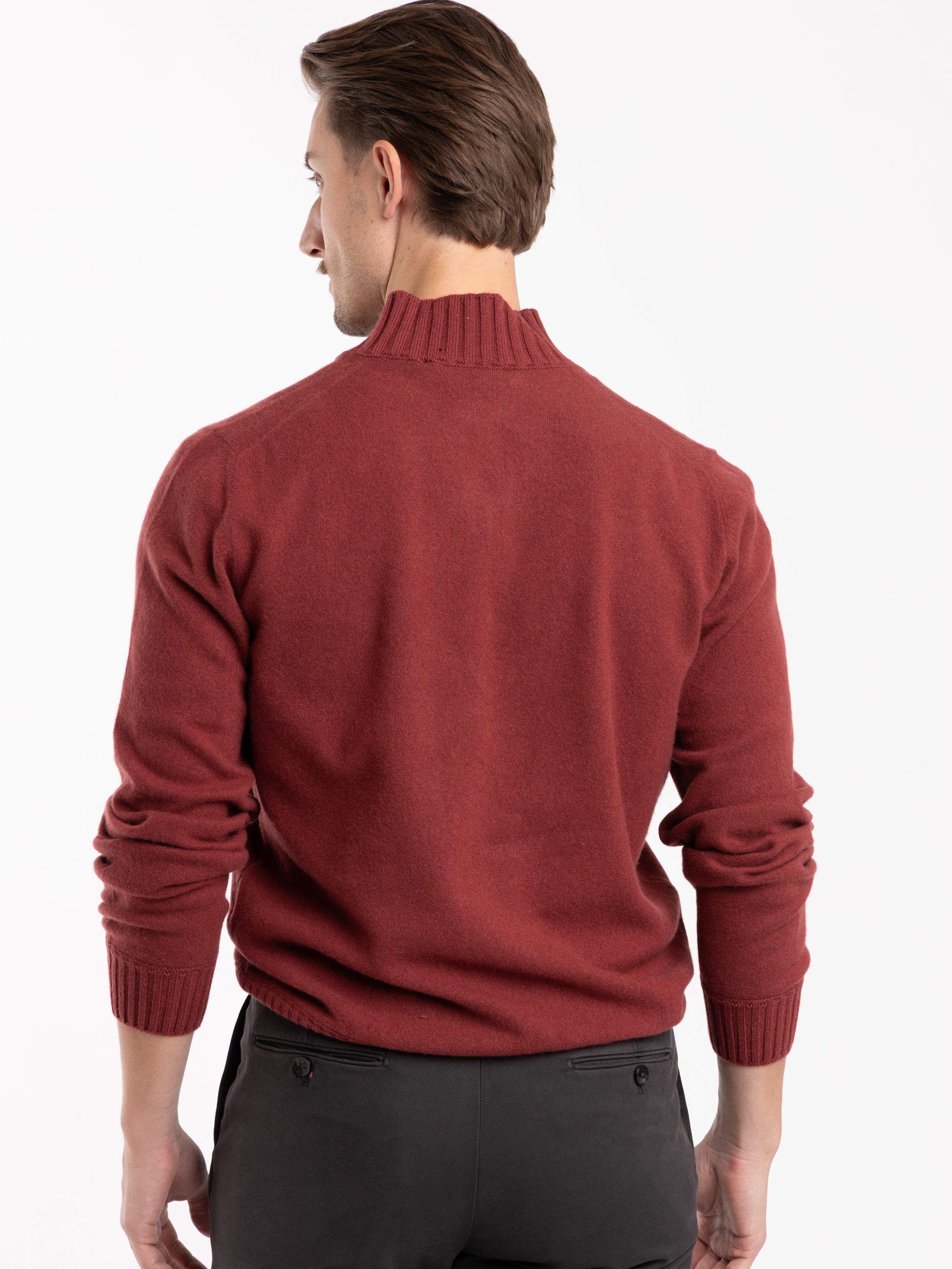 Cashmere Red Quarter-Zip Sweater – The Helm Clothing