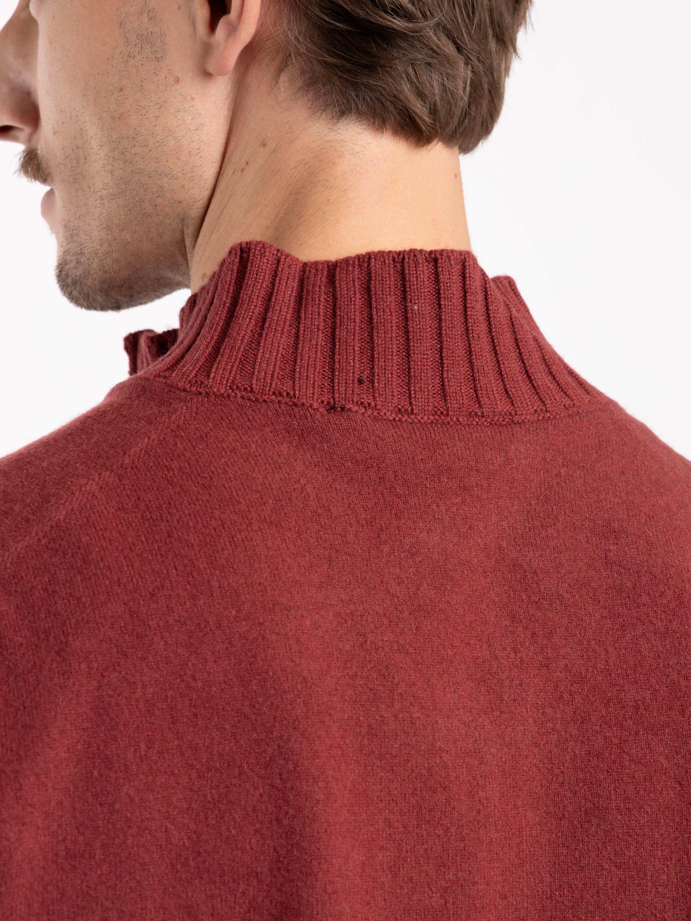 Cashmere Red Quarter-Zip Sweater