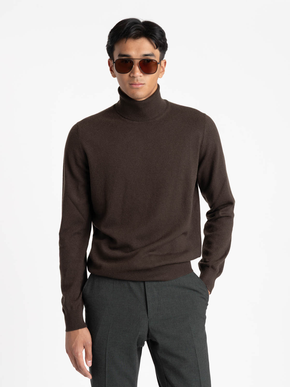 Chocolate Mock-Neck Sweater