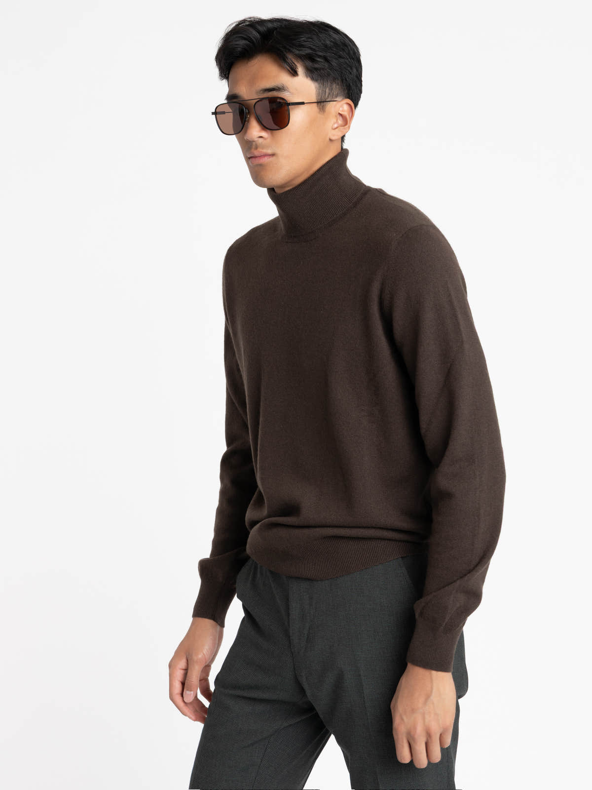 Chocolate Mock-Neck Sweater