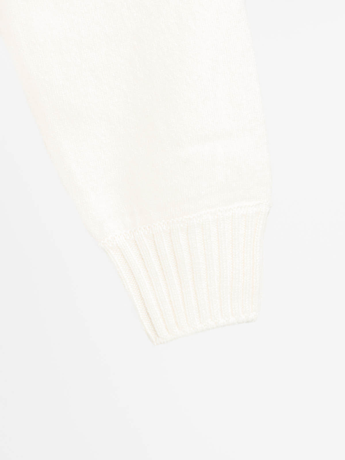 Cream Felted Cashmere Crewneck Sweater