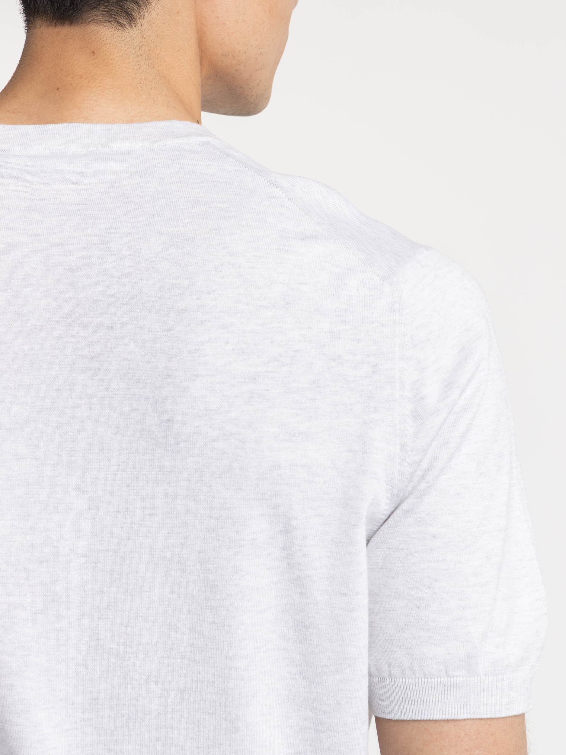 Ribbed Crewneck Knit T-Shirt in Grey