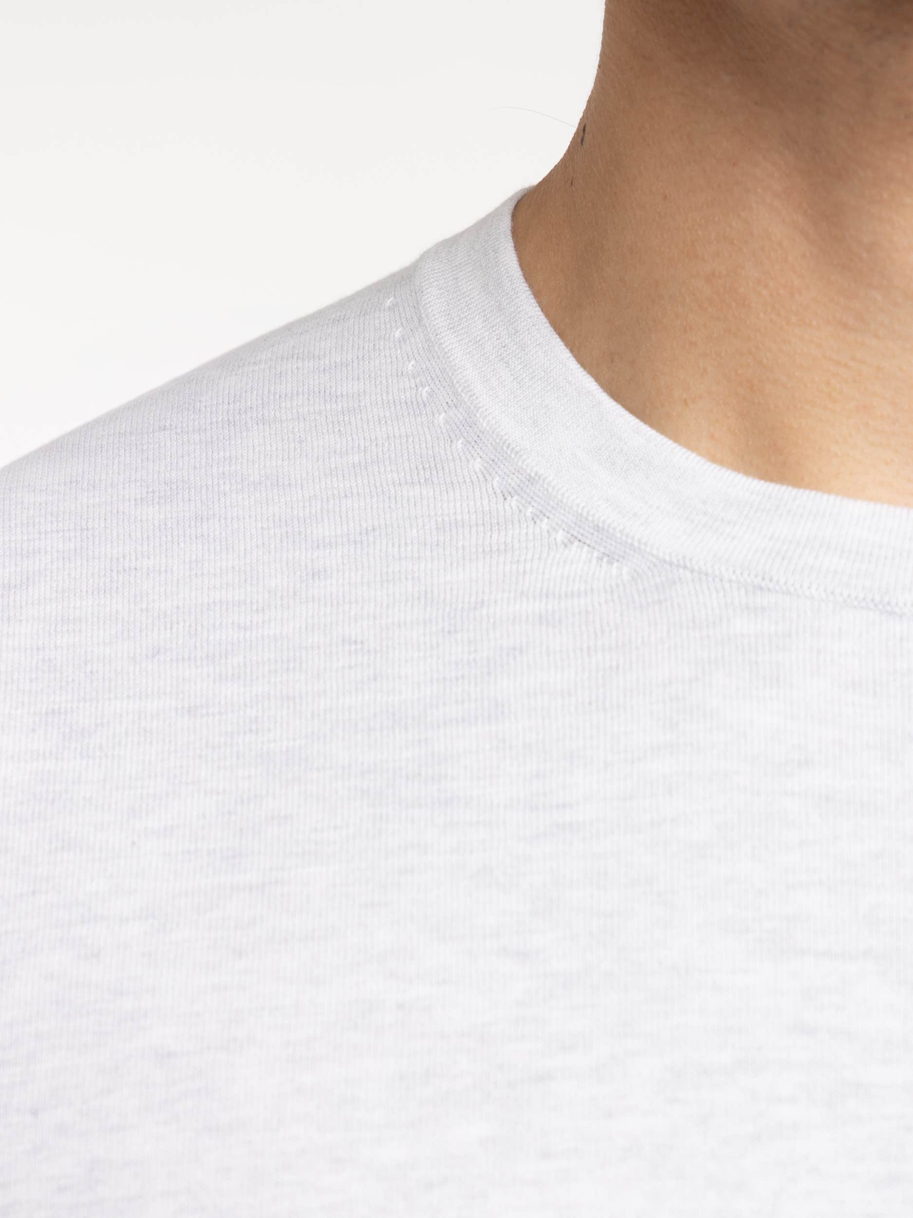 Ribbed Crewneck Knit T-Shirt in Grey