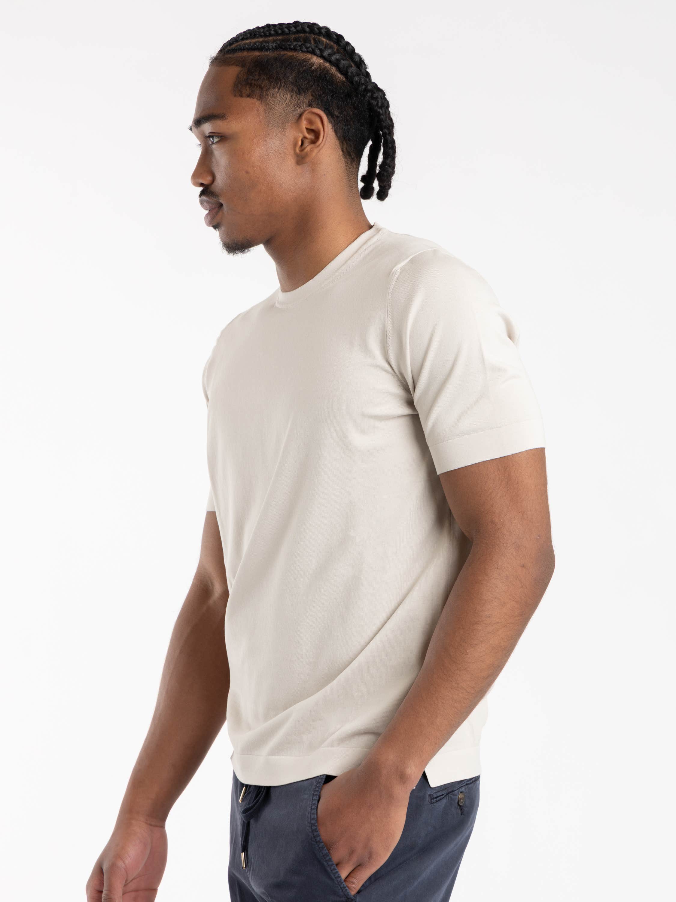 Grey Organic Cotton Knit T-Shirt