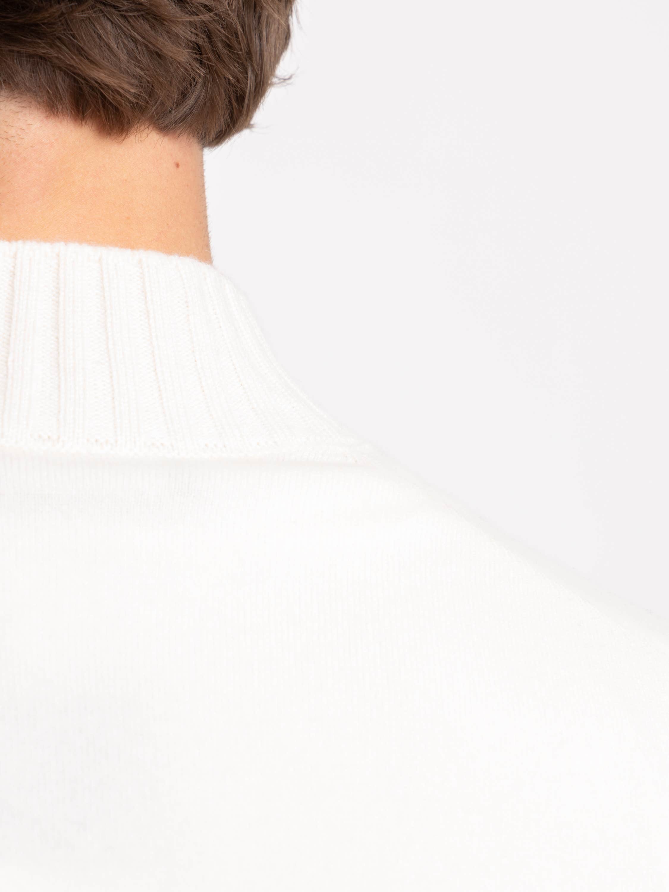 Ivory Quarter-Zip Cashmere Sweater