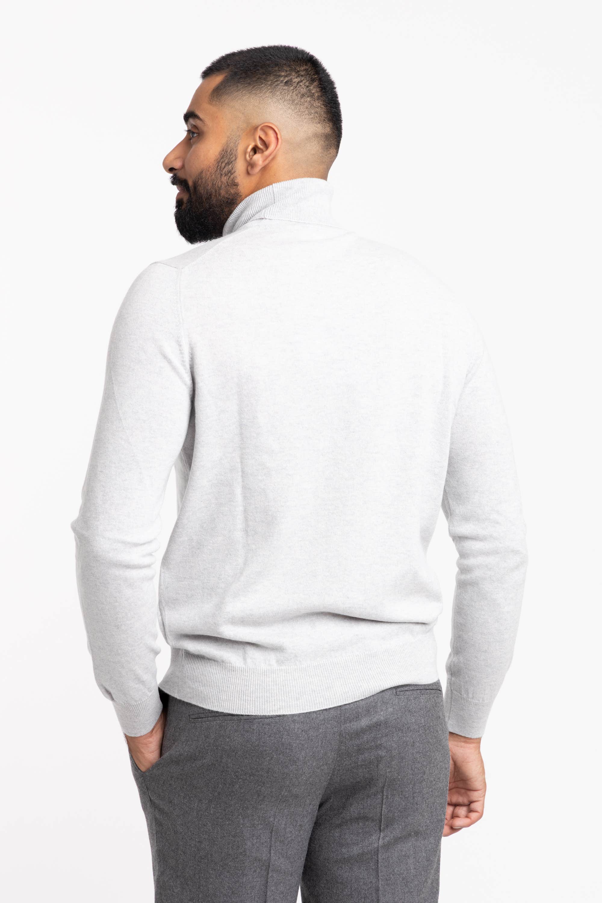 Light Grey Cashmere Turtle Neck Sweater