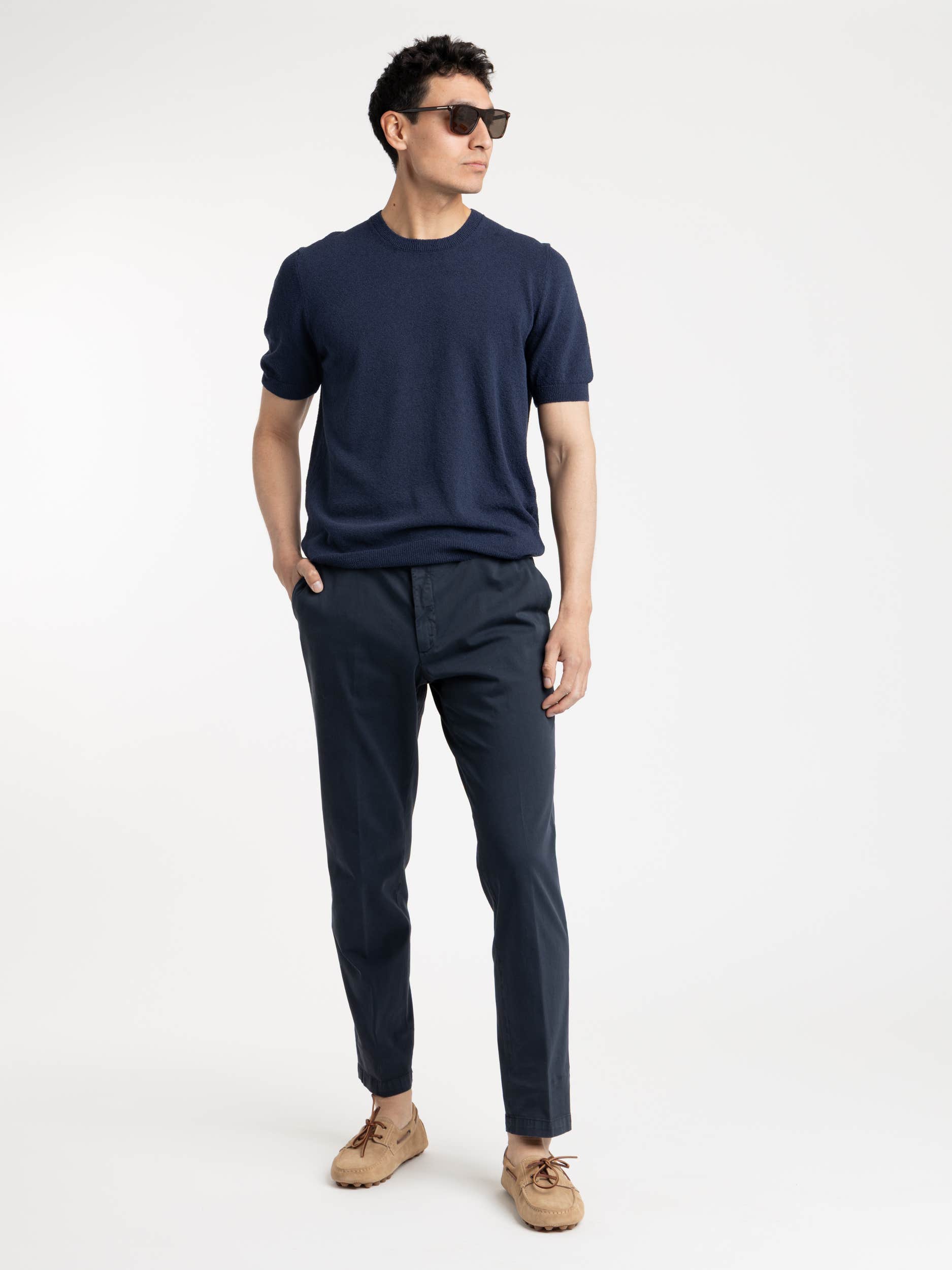 Navy Crewneck Terry T-shirt