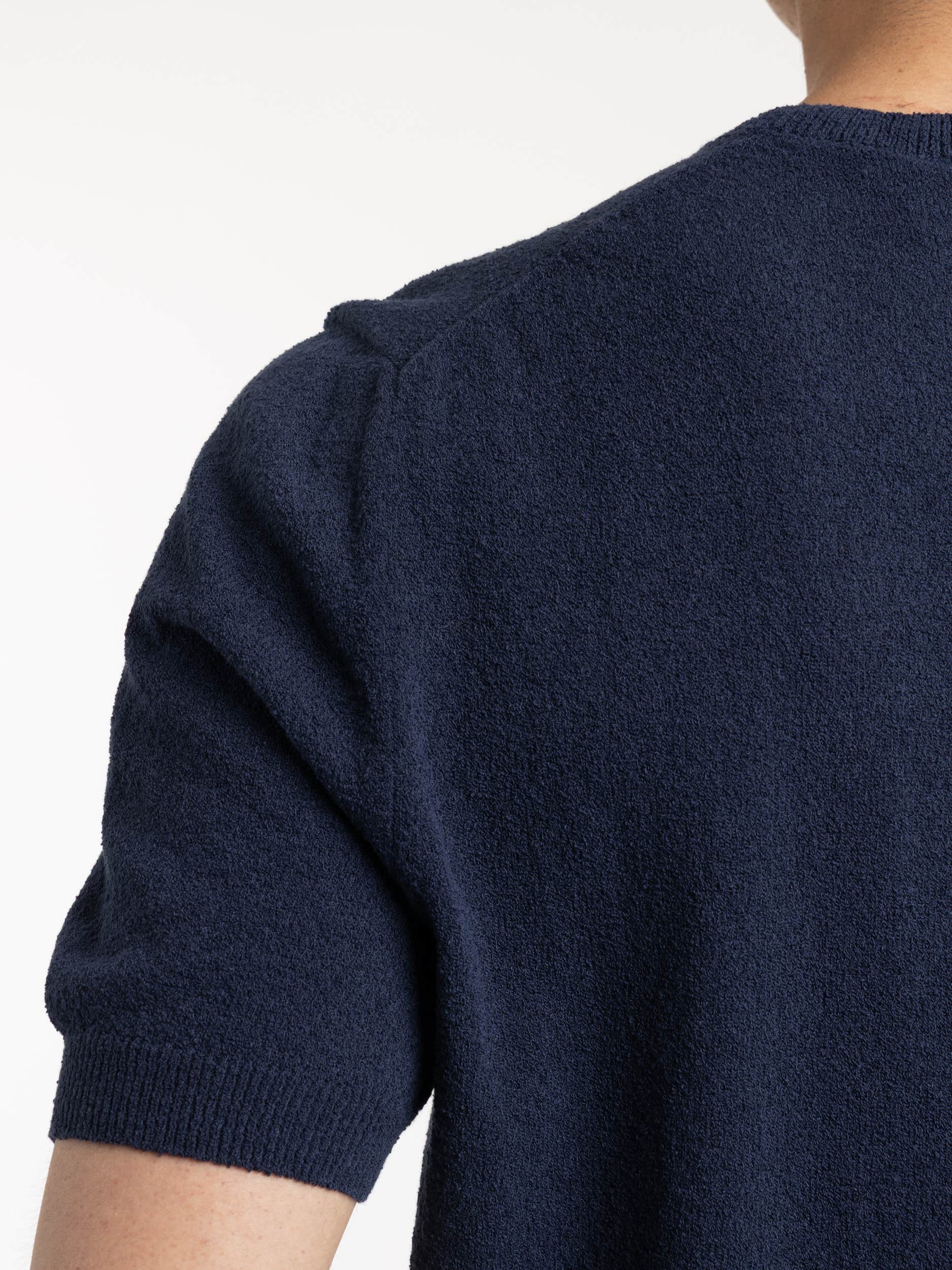 Navy Crewneck Terry T-shirt