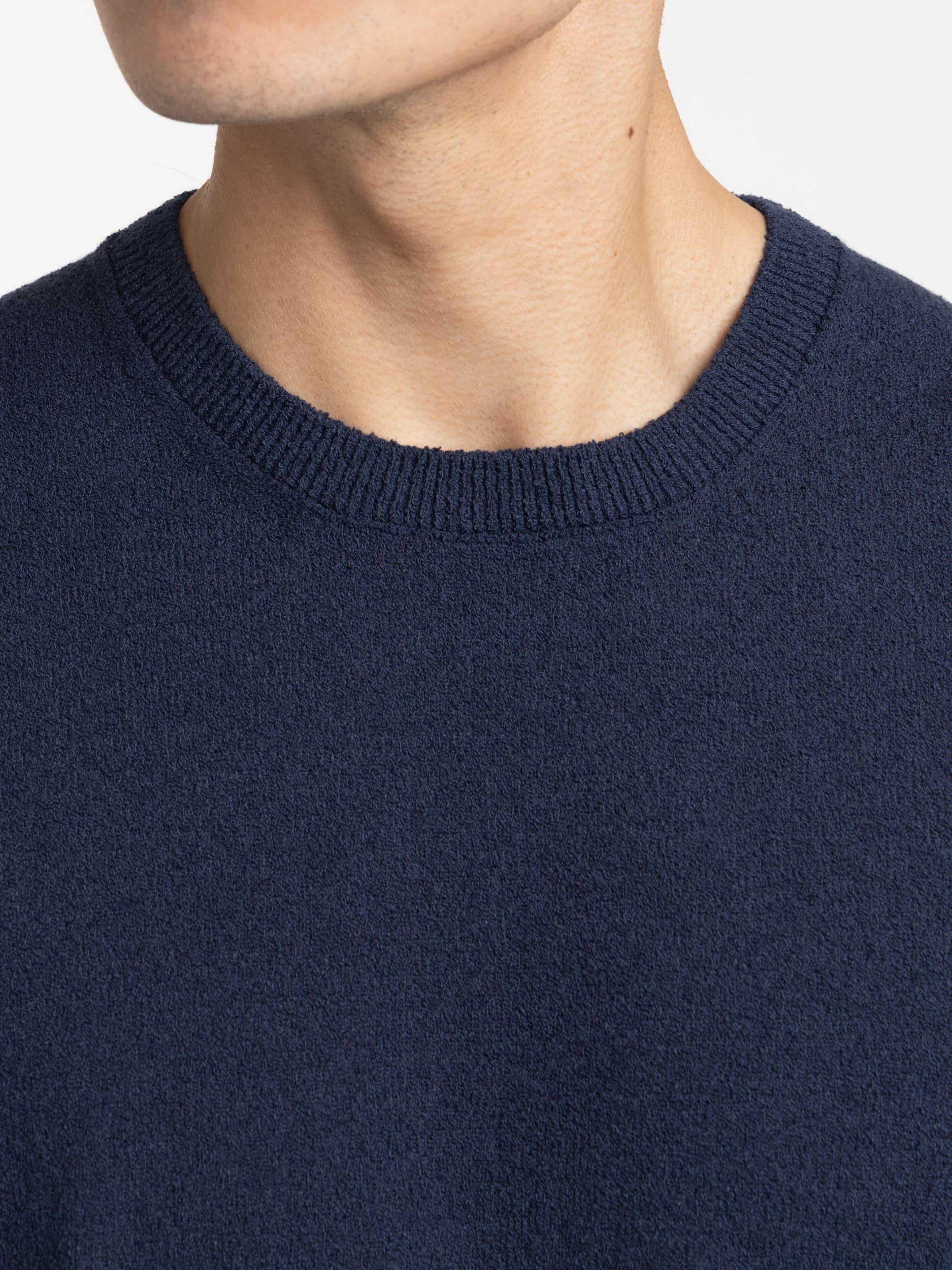 Navy Crewneck Terry T-shirt