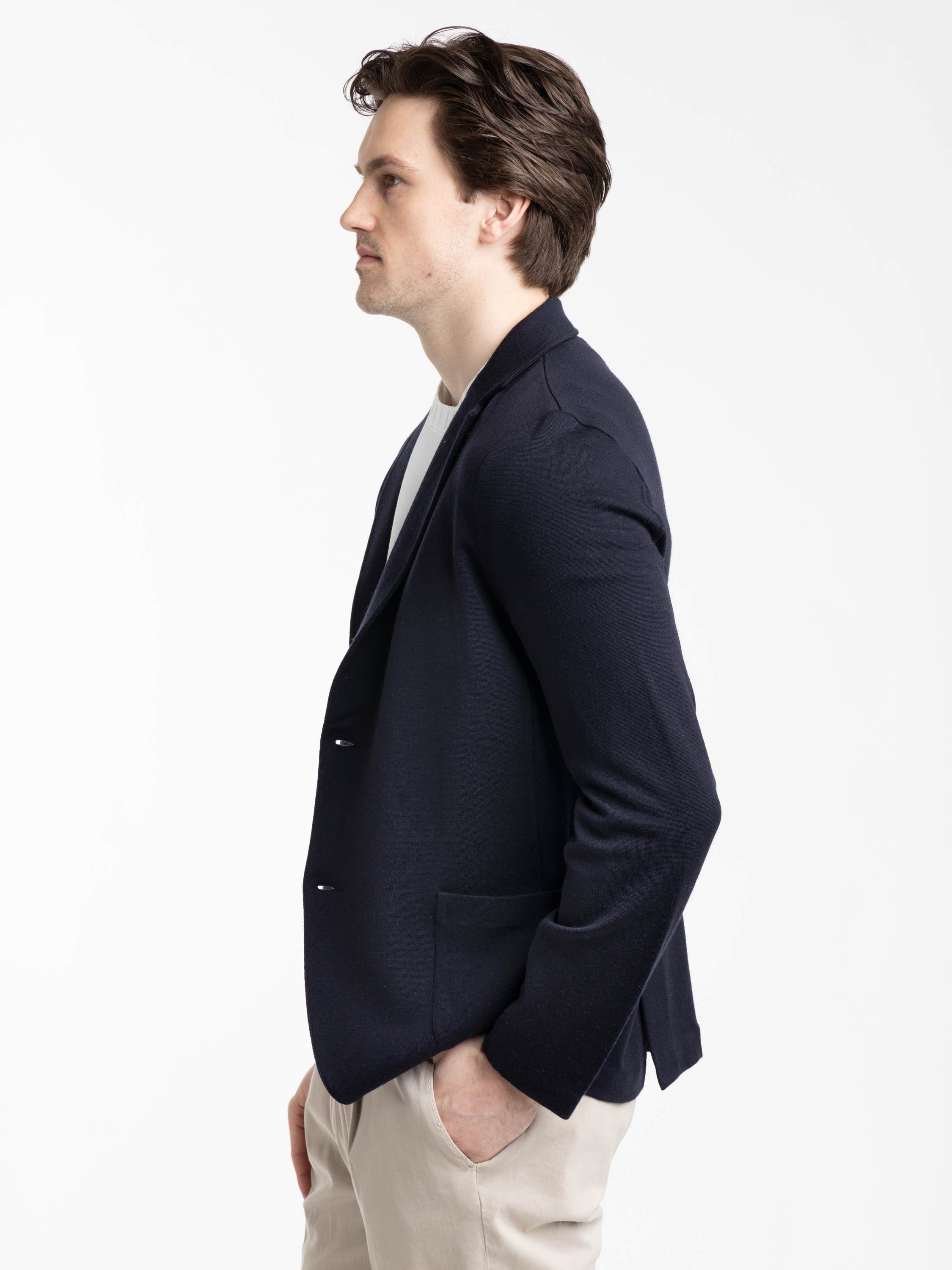 Navy Knit Jacket