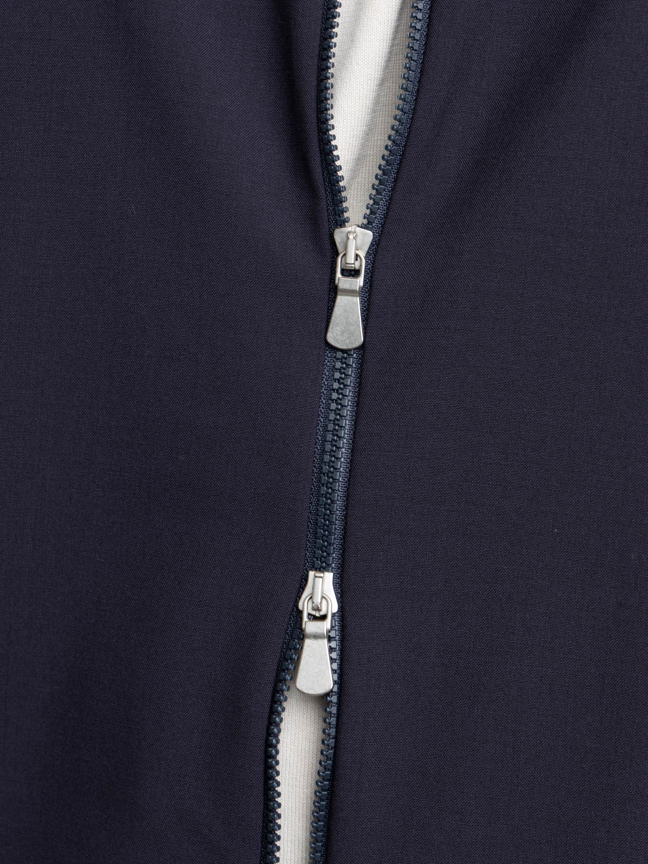 Navy Vintage Merino Wool Zip Cardigan