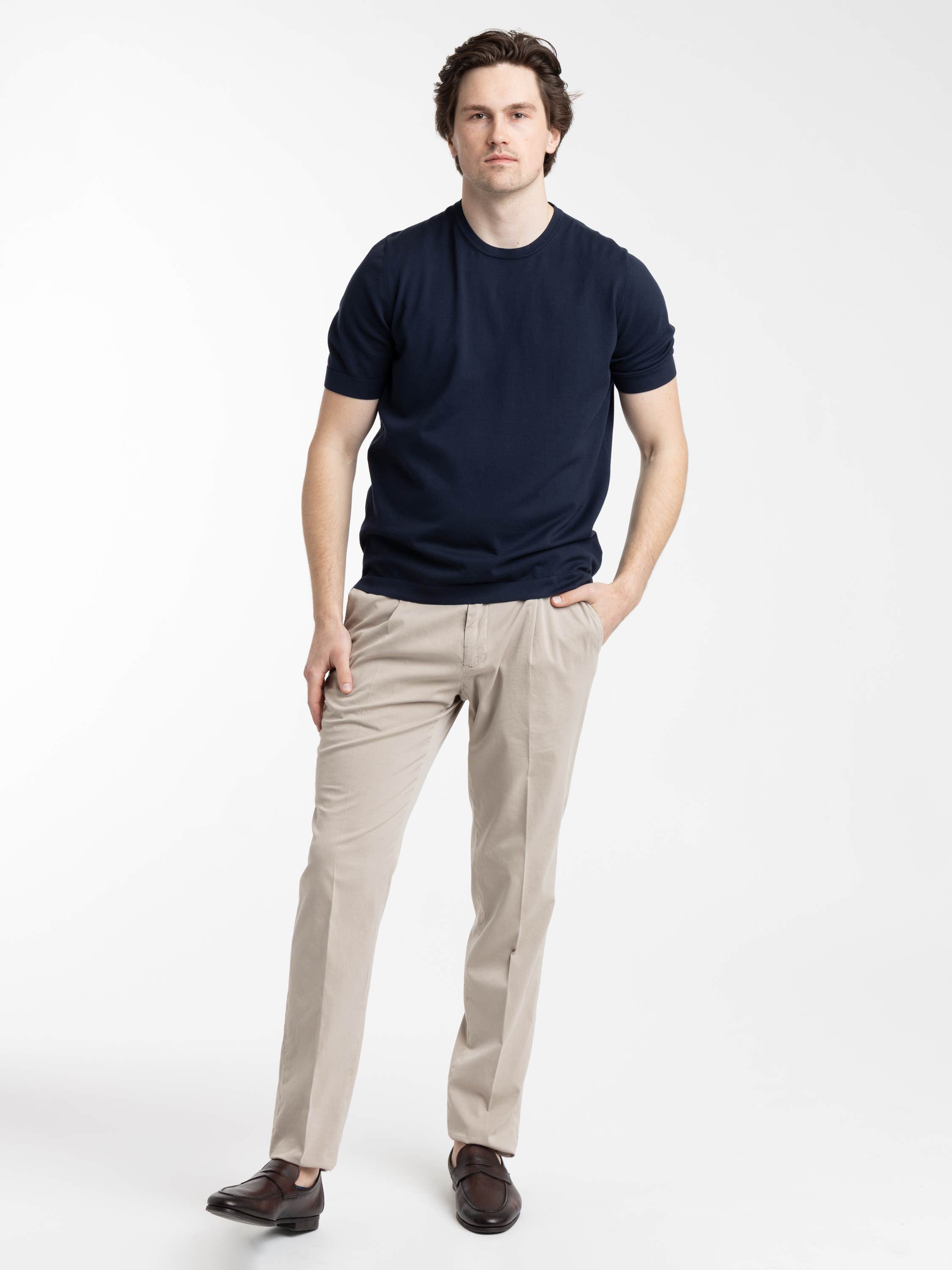 Navy Vintage Organic Cotton Knit T-Shirt