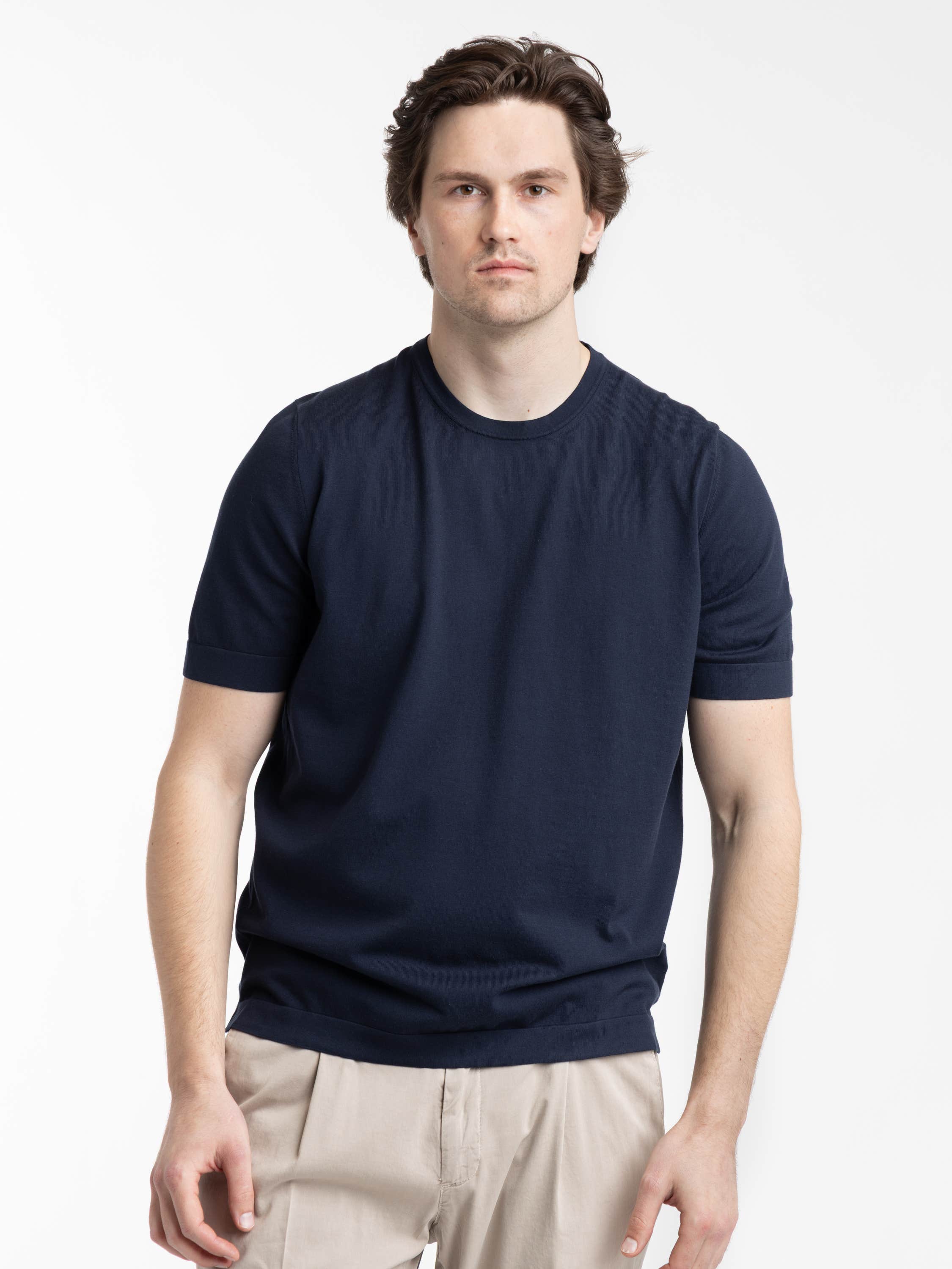 Navy Vintage Organic Cotton Knit T-Shirt
