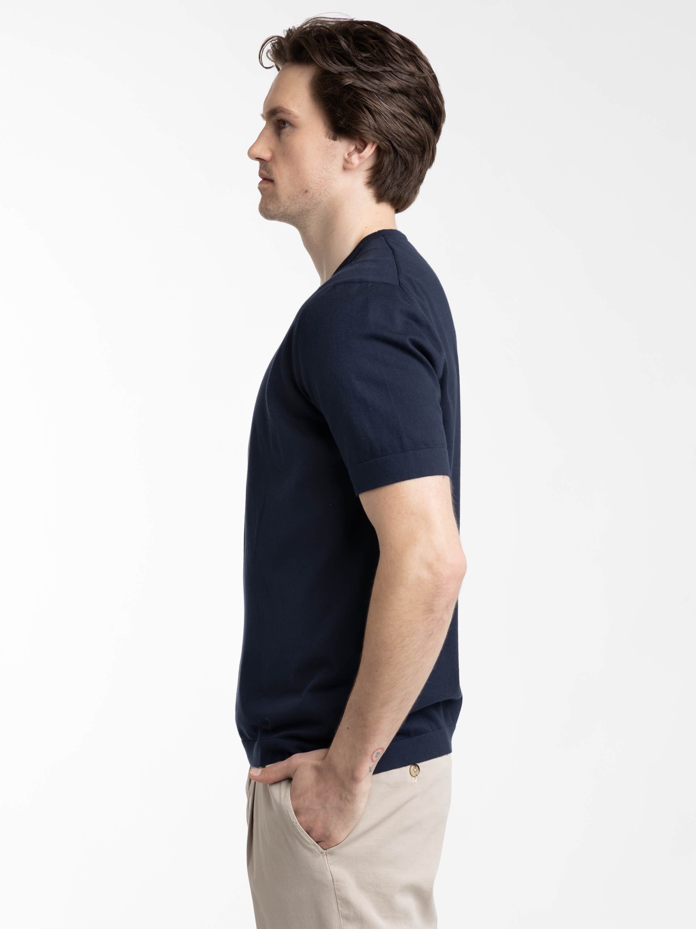 Navy Vintage Organic Cotton Knit T-Shirt