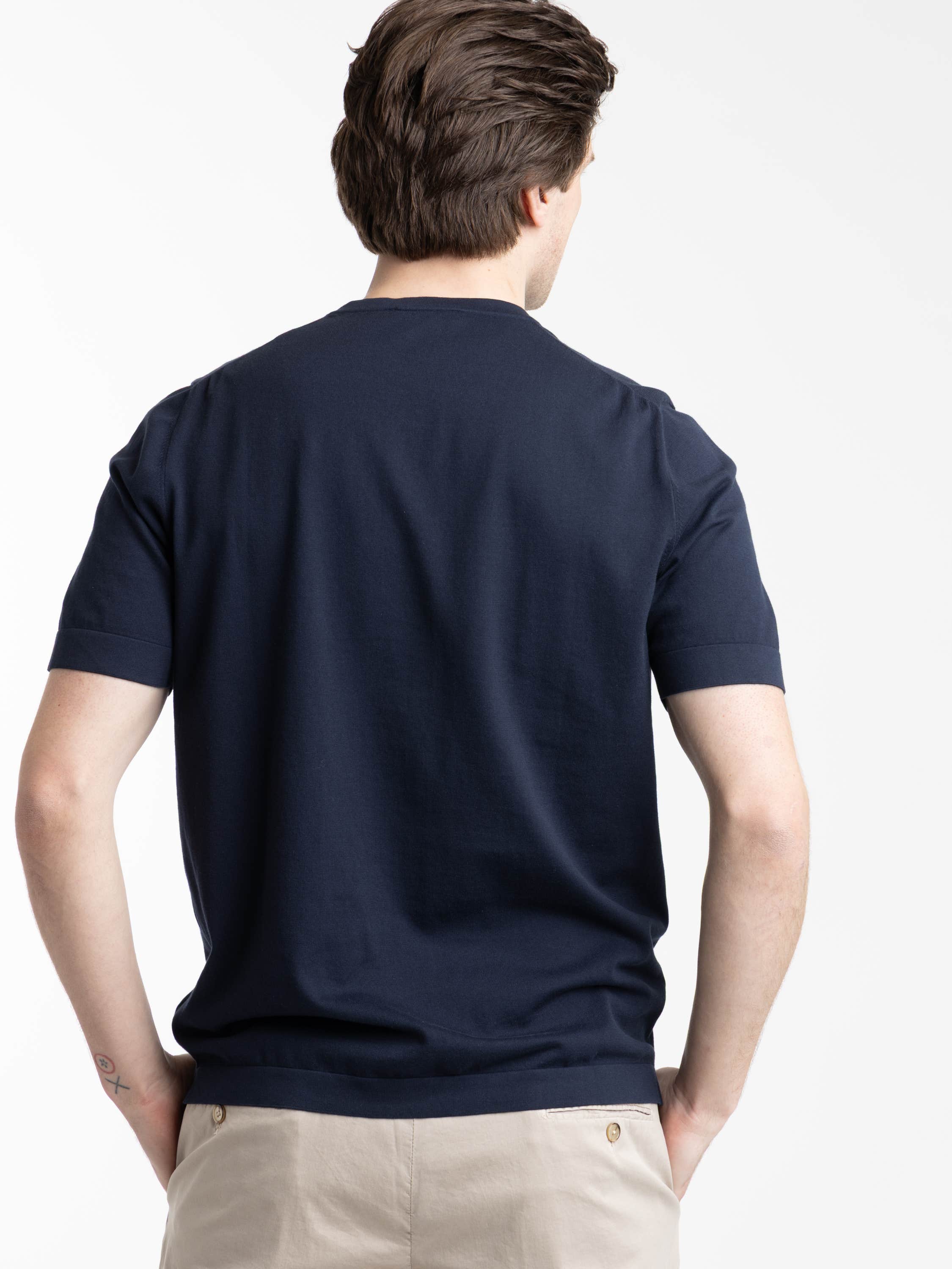 Navy Vintage Organic Cotton Knit T-Shirt