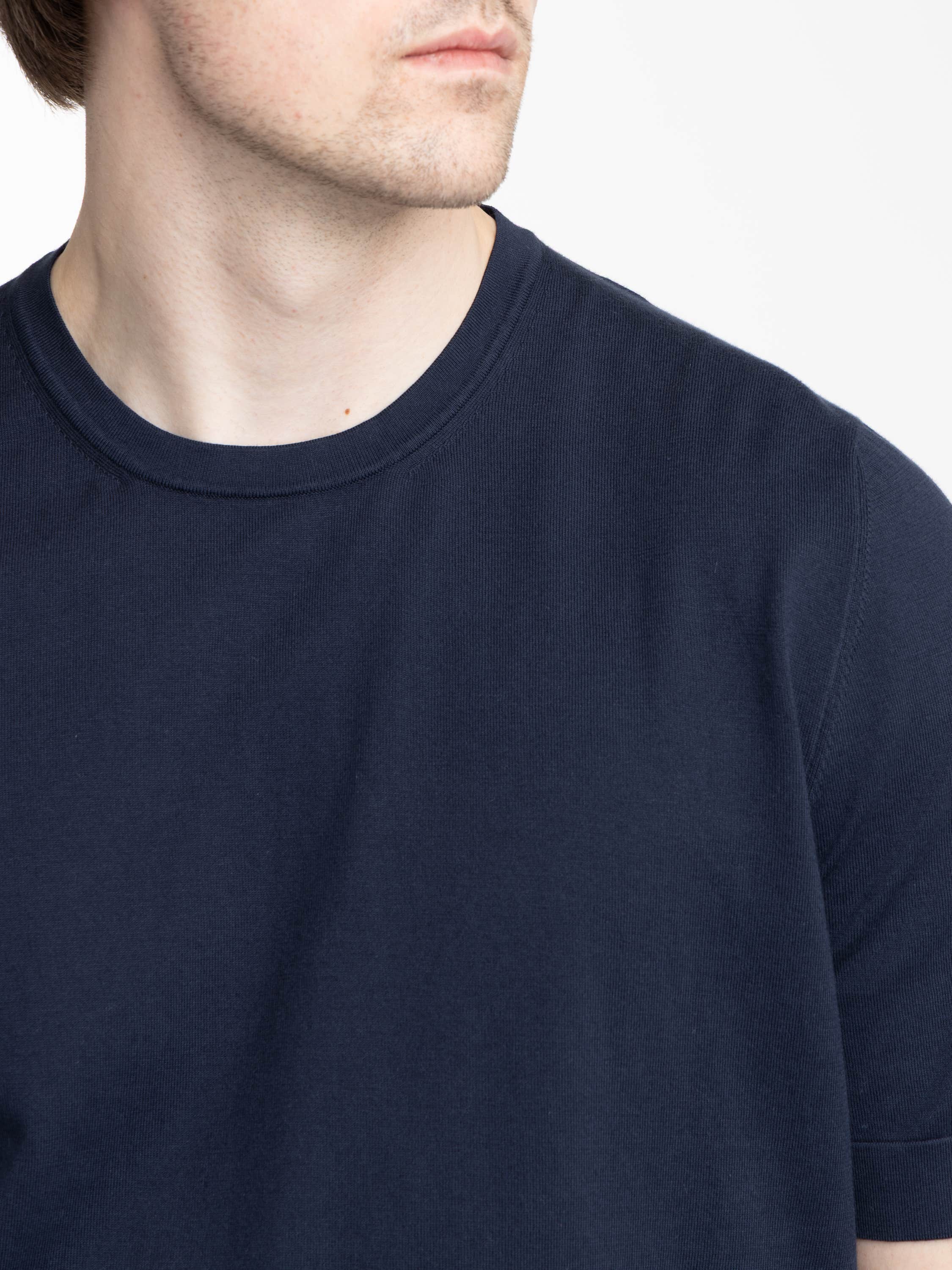 Navy Vintage Organic Cotton Knit T-Shirt