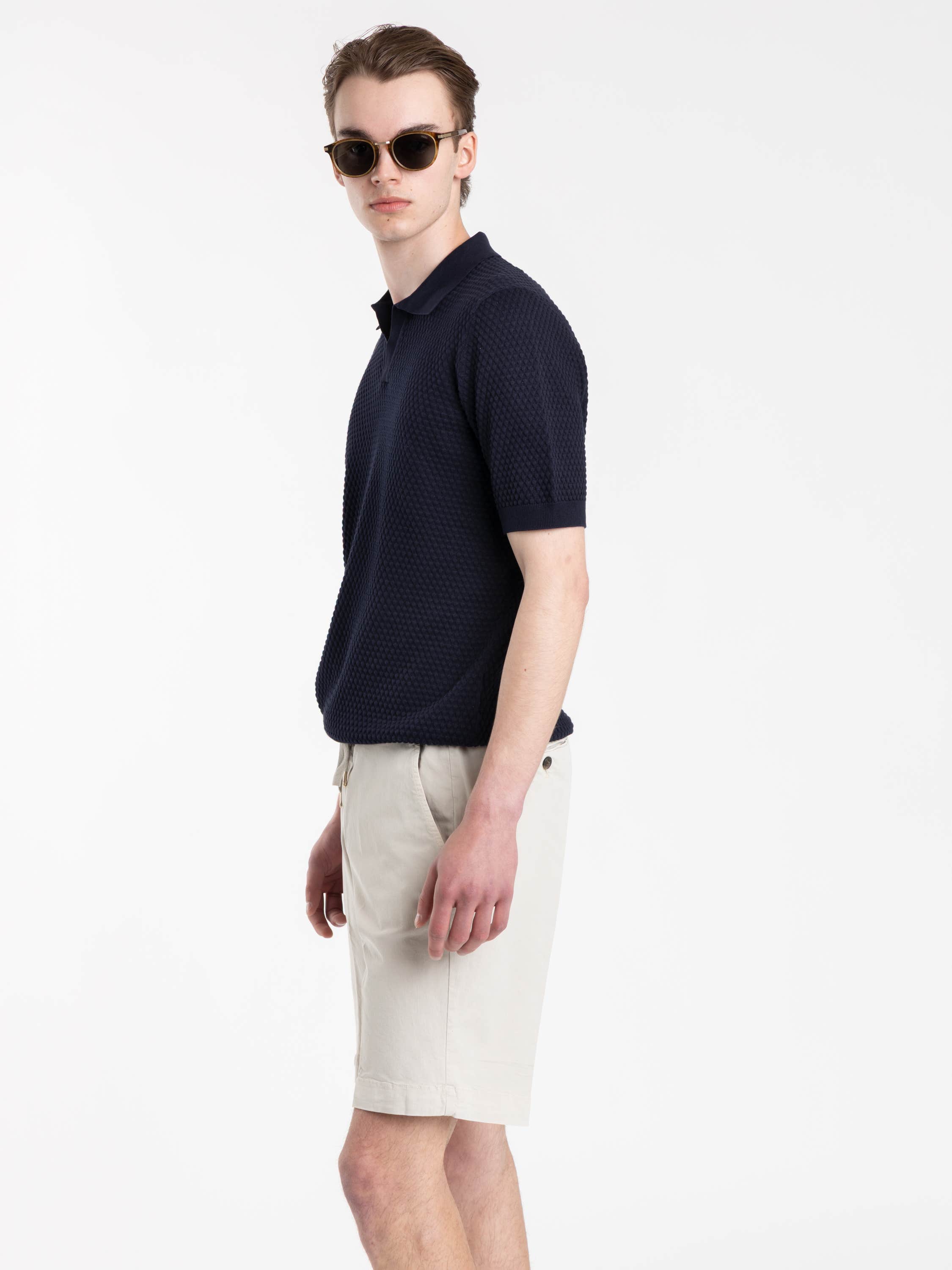 Navy Polo Tennis Short Sleeve Shirt