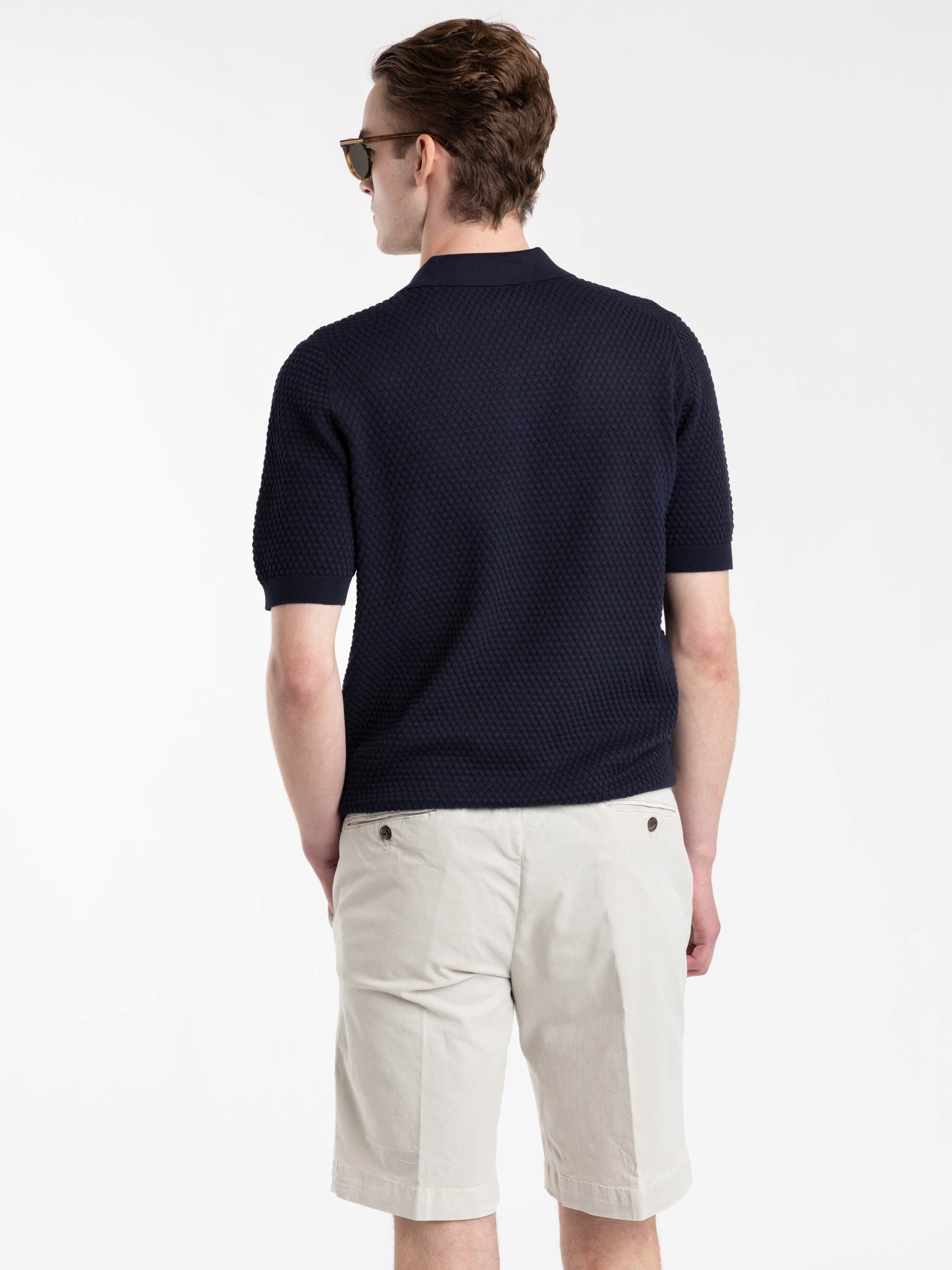 Navy Polo Tennis Short Sleeve Shirt