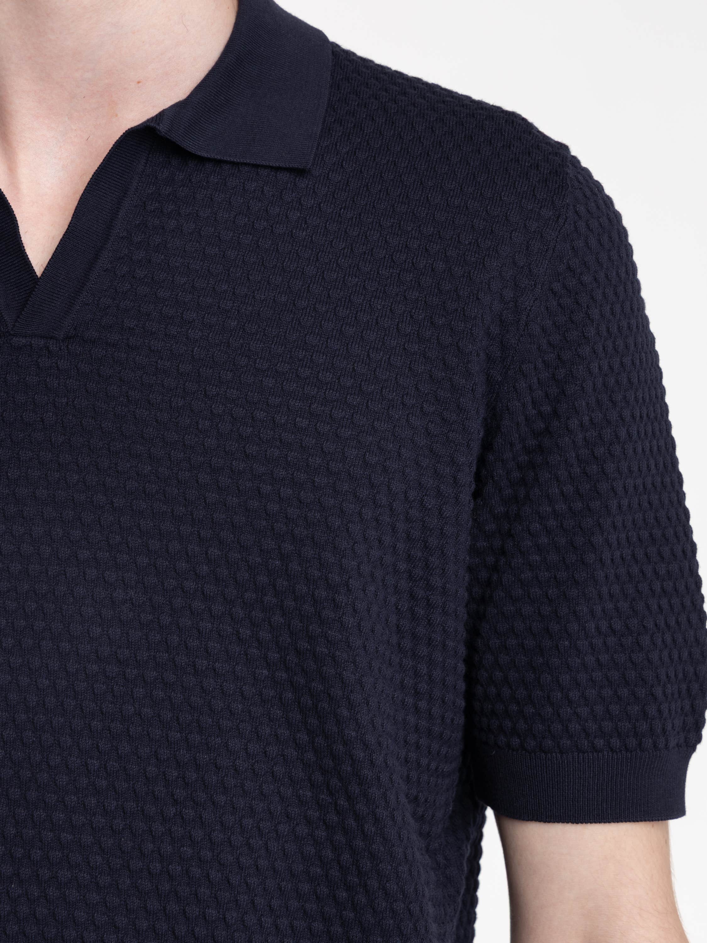 Navy Polo Tennis Short Sleeve Shirt