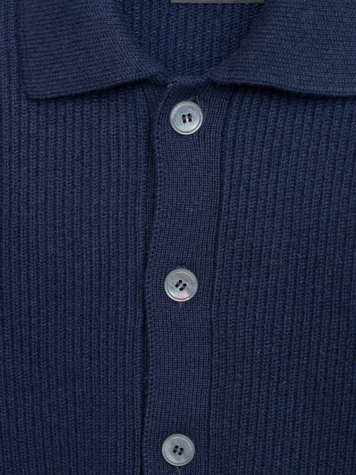 Navy Ribbed Cashmere Cardigan