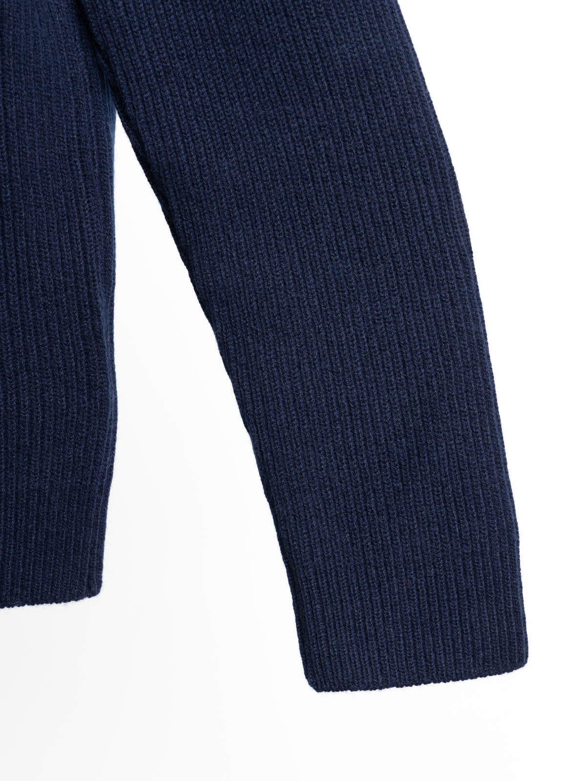 Navy Ribbed Cashmere Cardigan