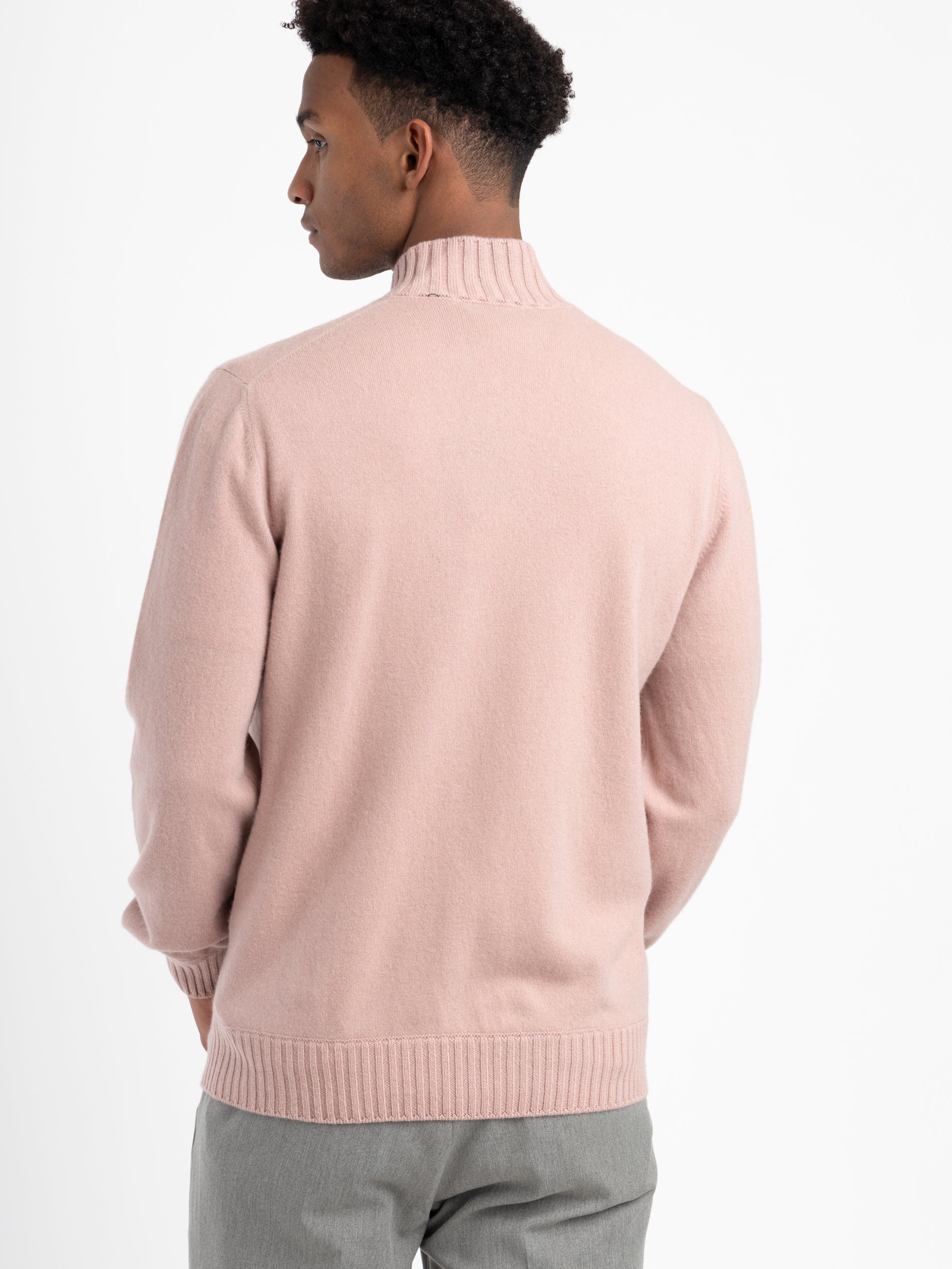 Pink Half-Zip Felted Cashmere Crewneck – The Helm Clothing