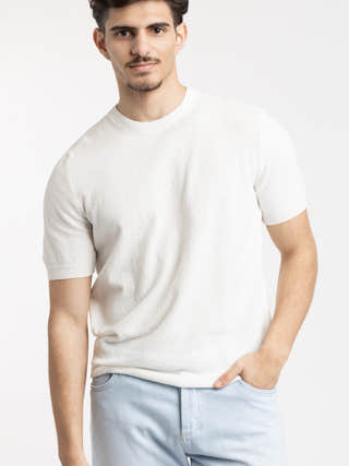 Gran Sasso White Crewneck Terry T-shirt