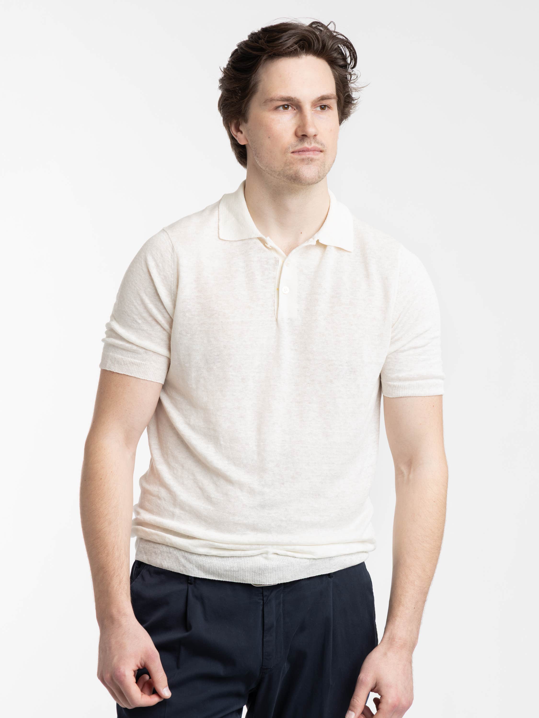 White Refined Polo Shirt