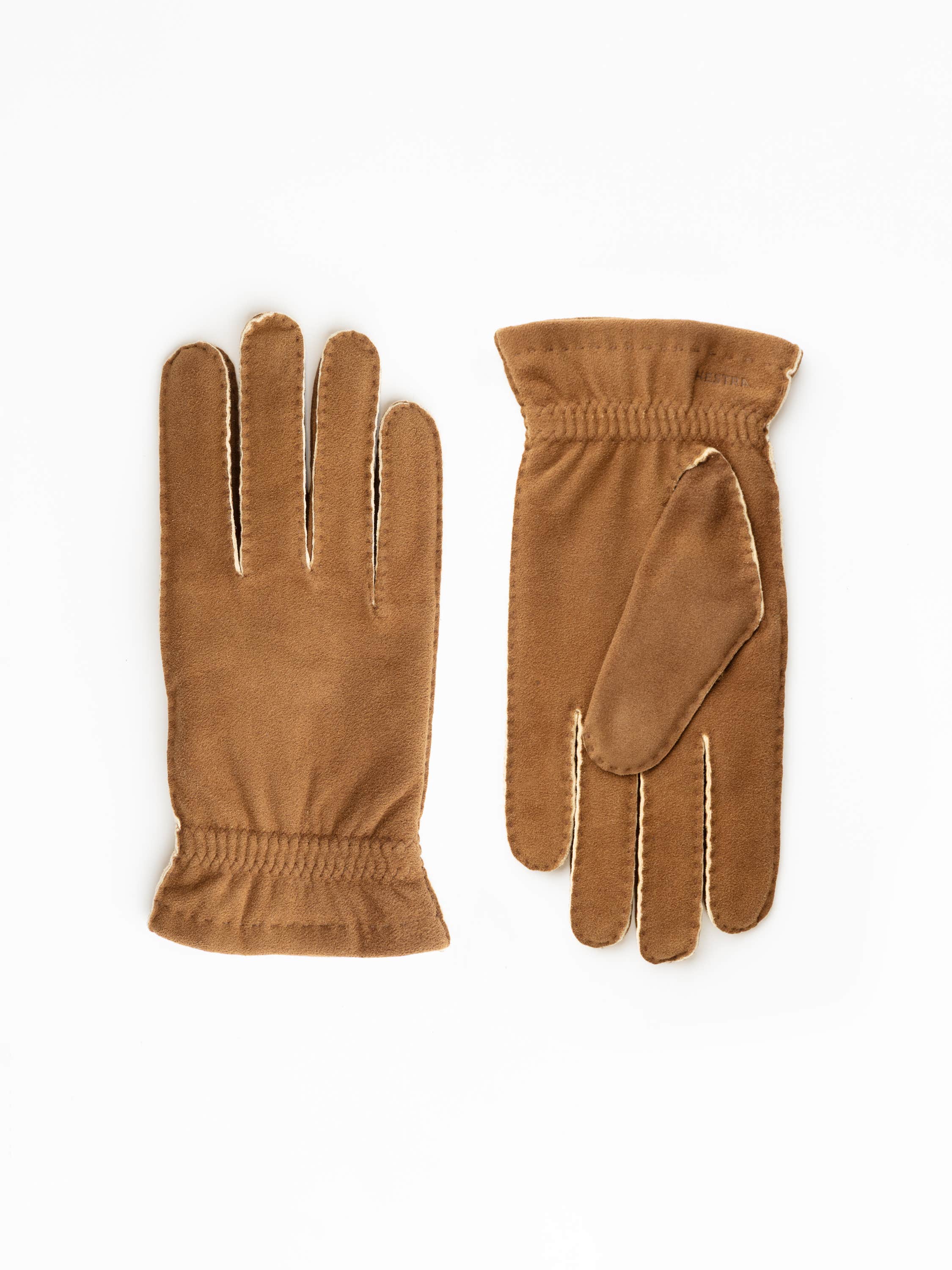 André Brown Suede Leather Gloves