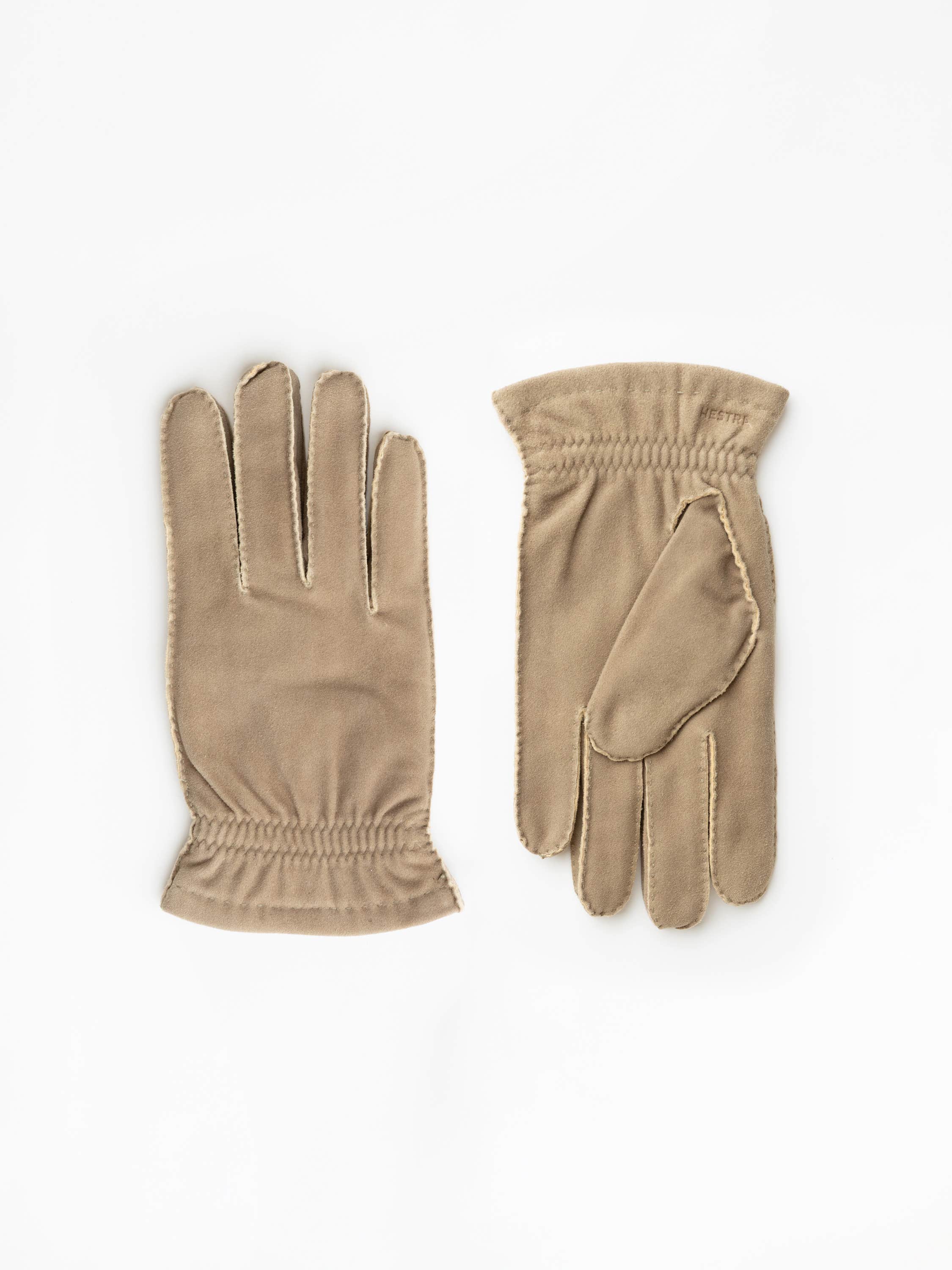 André Natural Grey Suede Leather Gloves