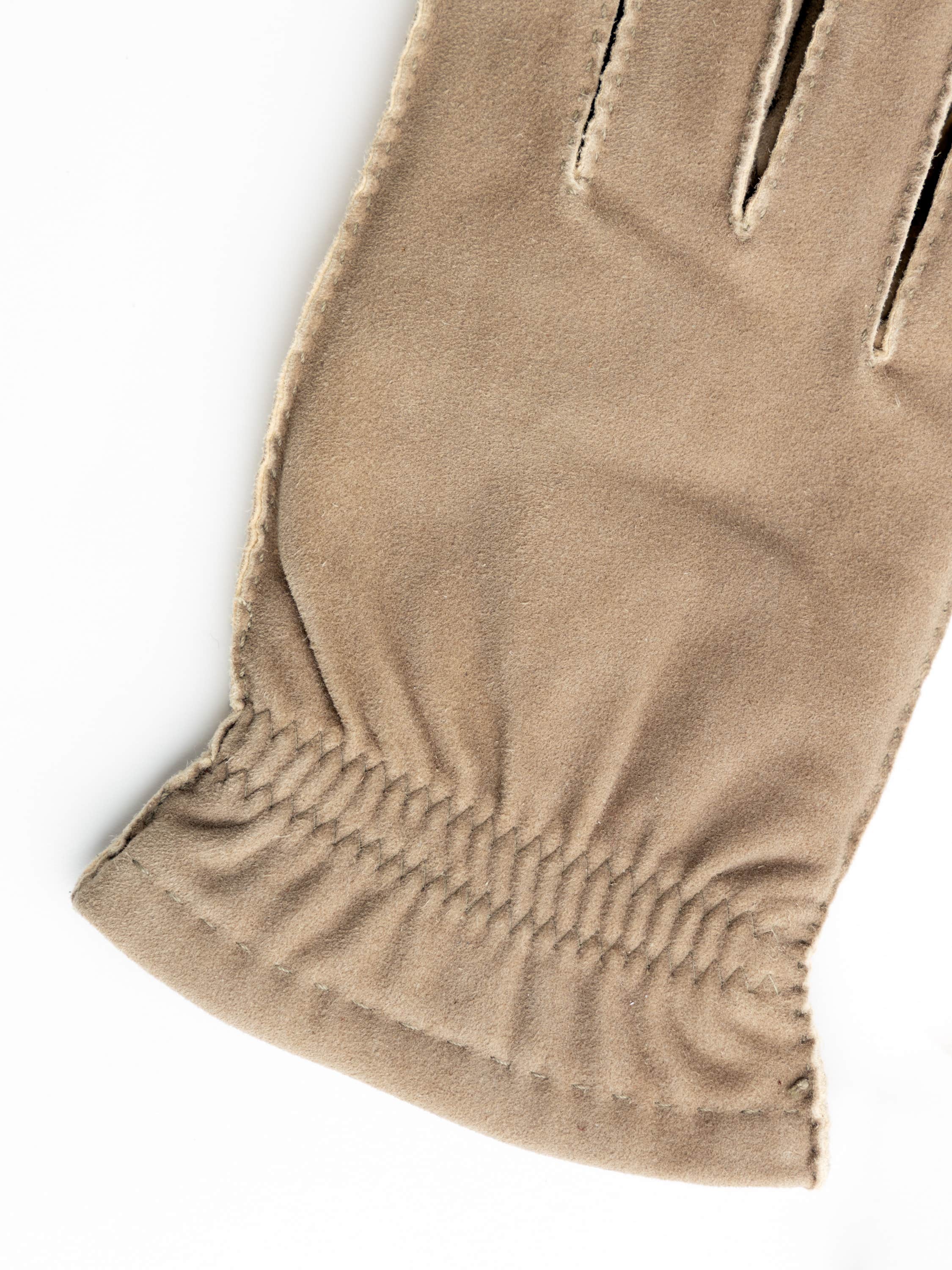 André Natural Grey Suede Leather Gloves