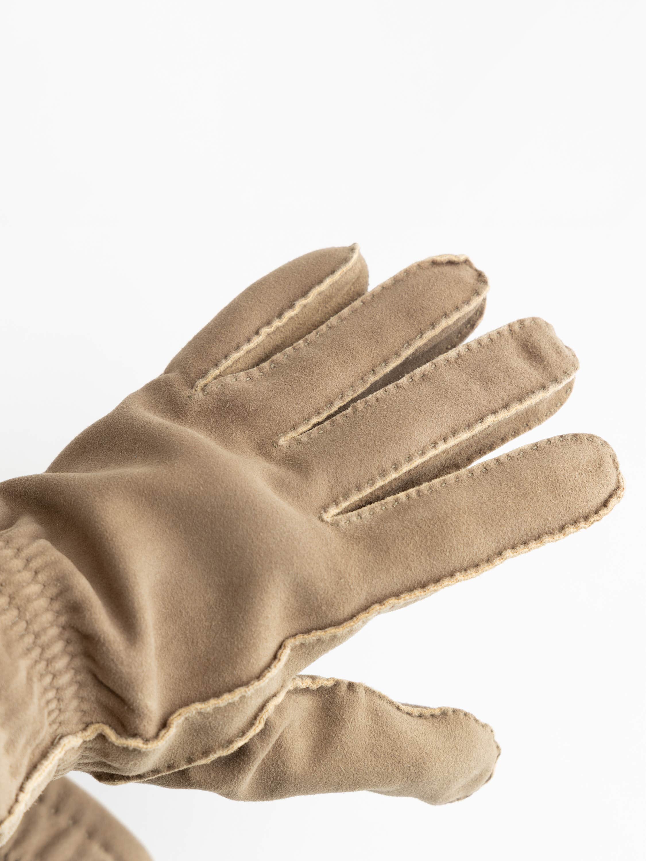 André Natural Grey Suede Leather Gloves