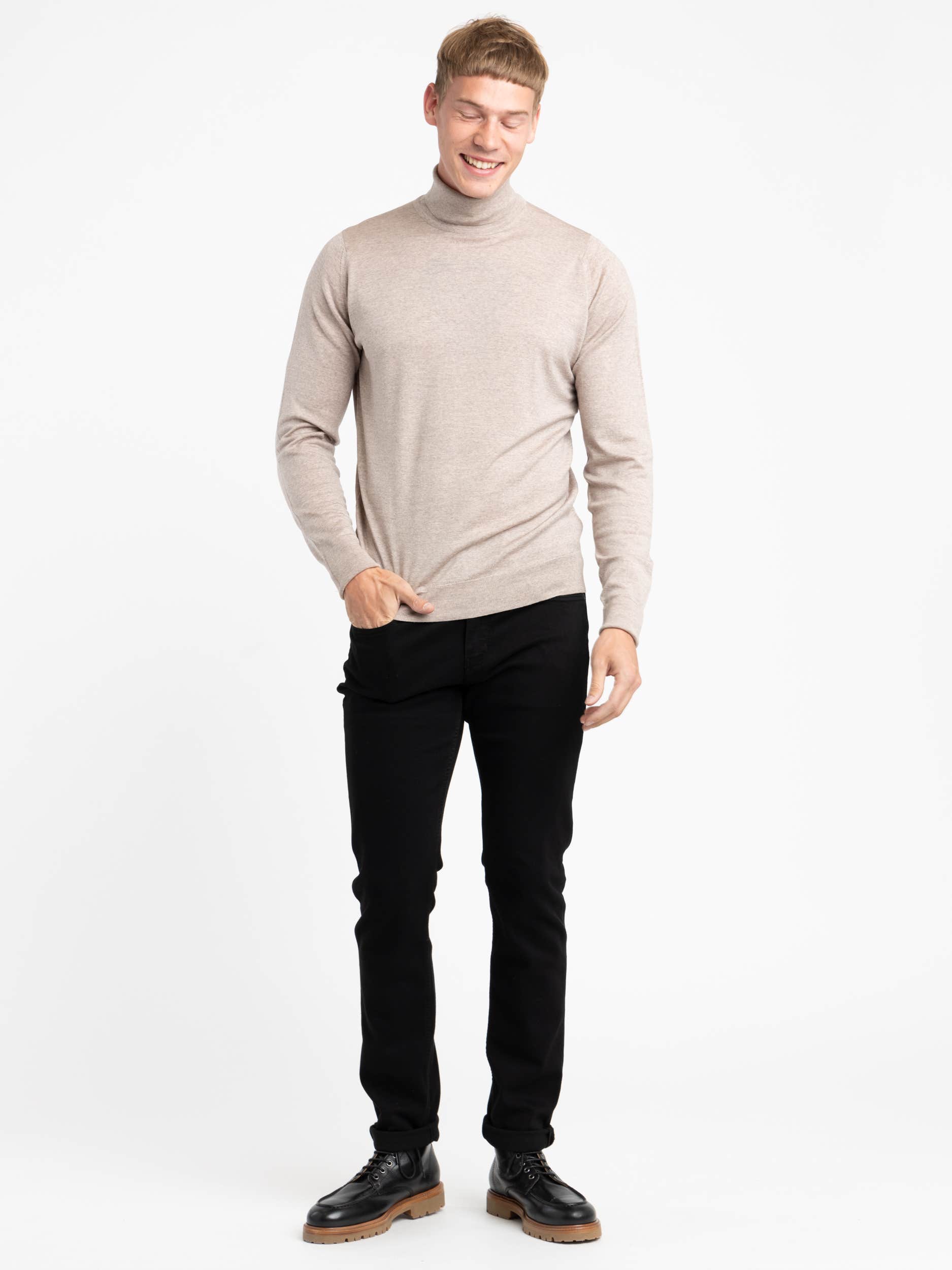 Soft Fawn Wool Richards Roll-neck
