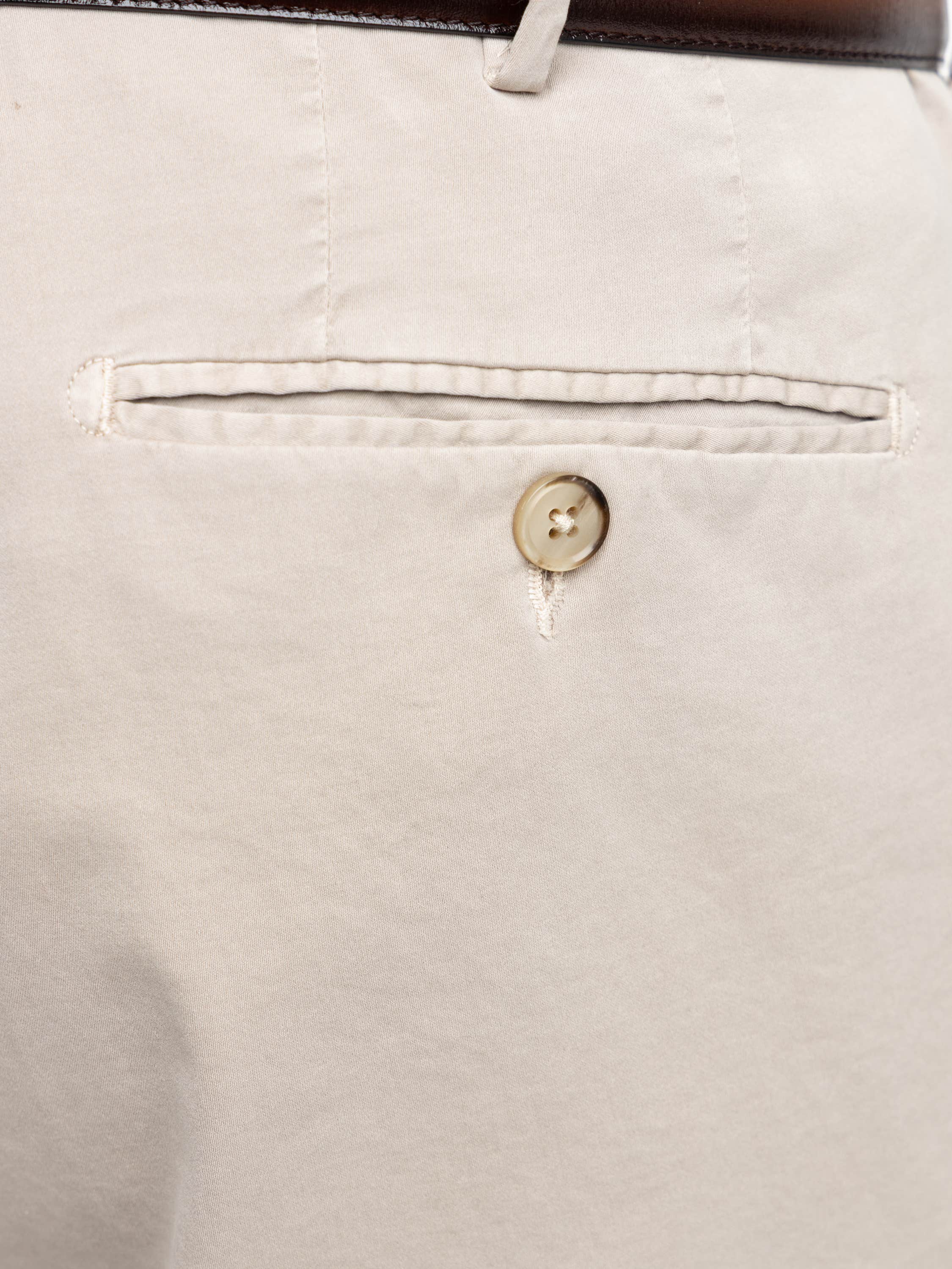 Beige Cotton and Silk Blend Pleated Trousers