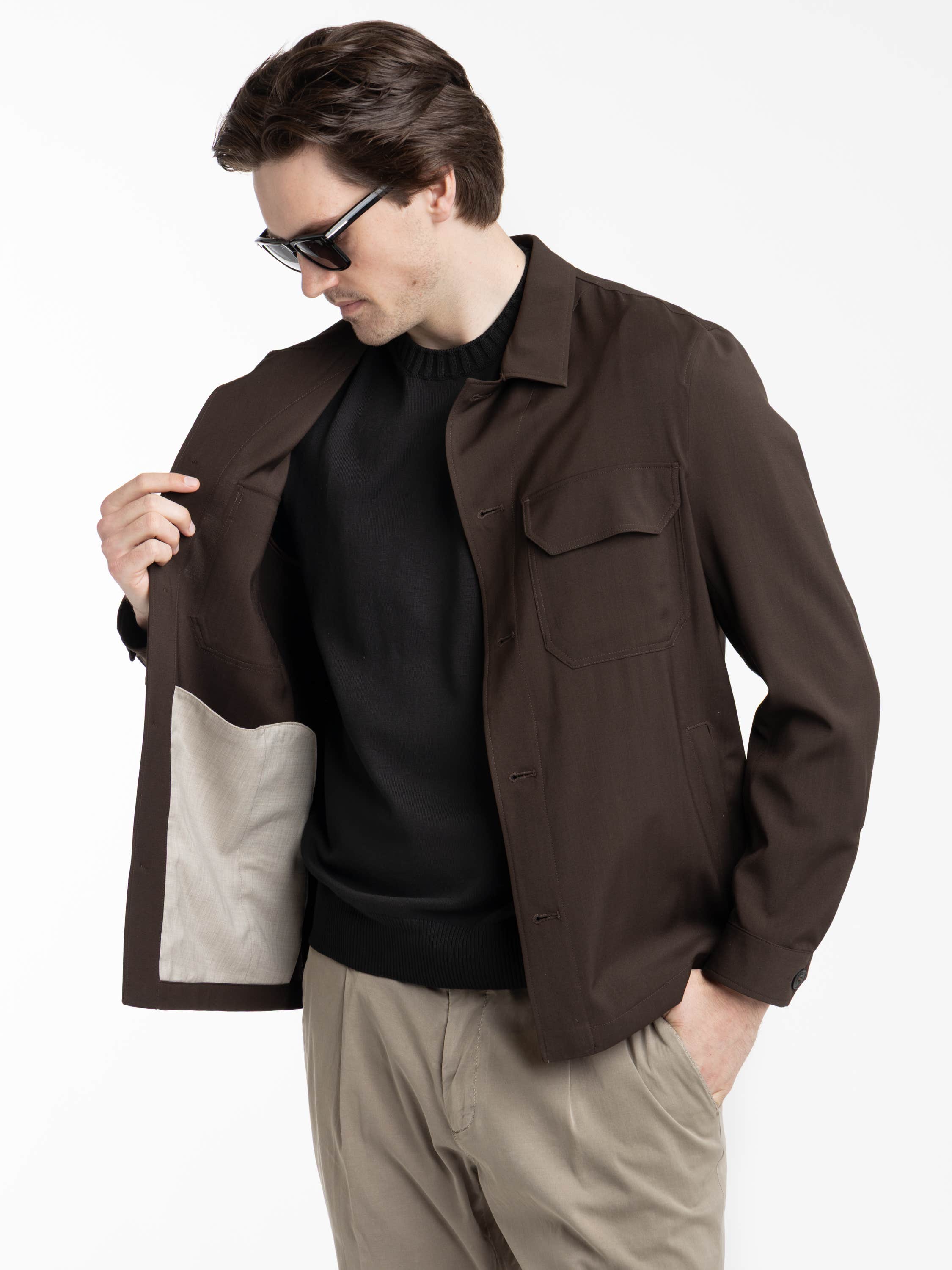 Dark Brown Untreated Overshirt