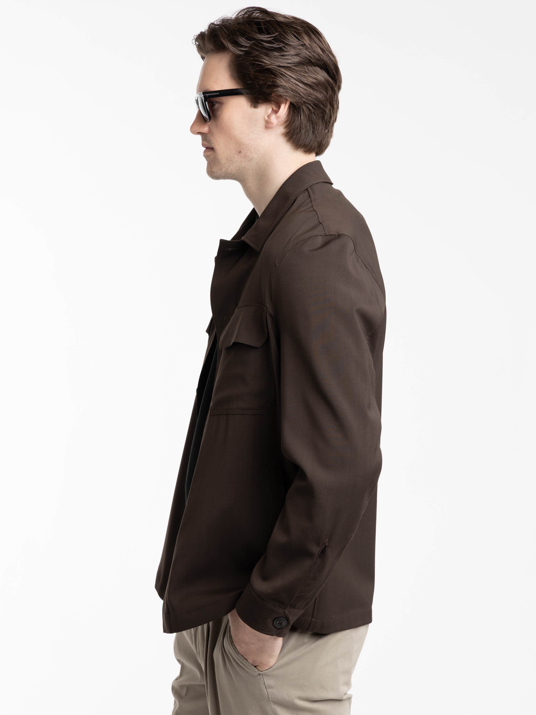 Dark Brown Untreated Overshirt