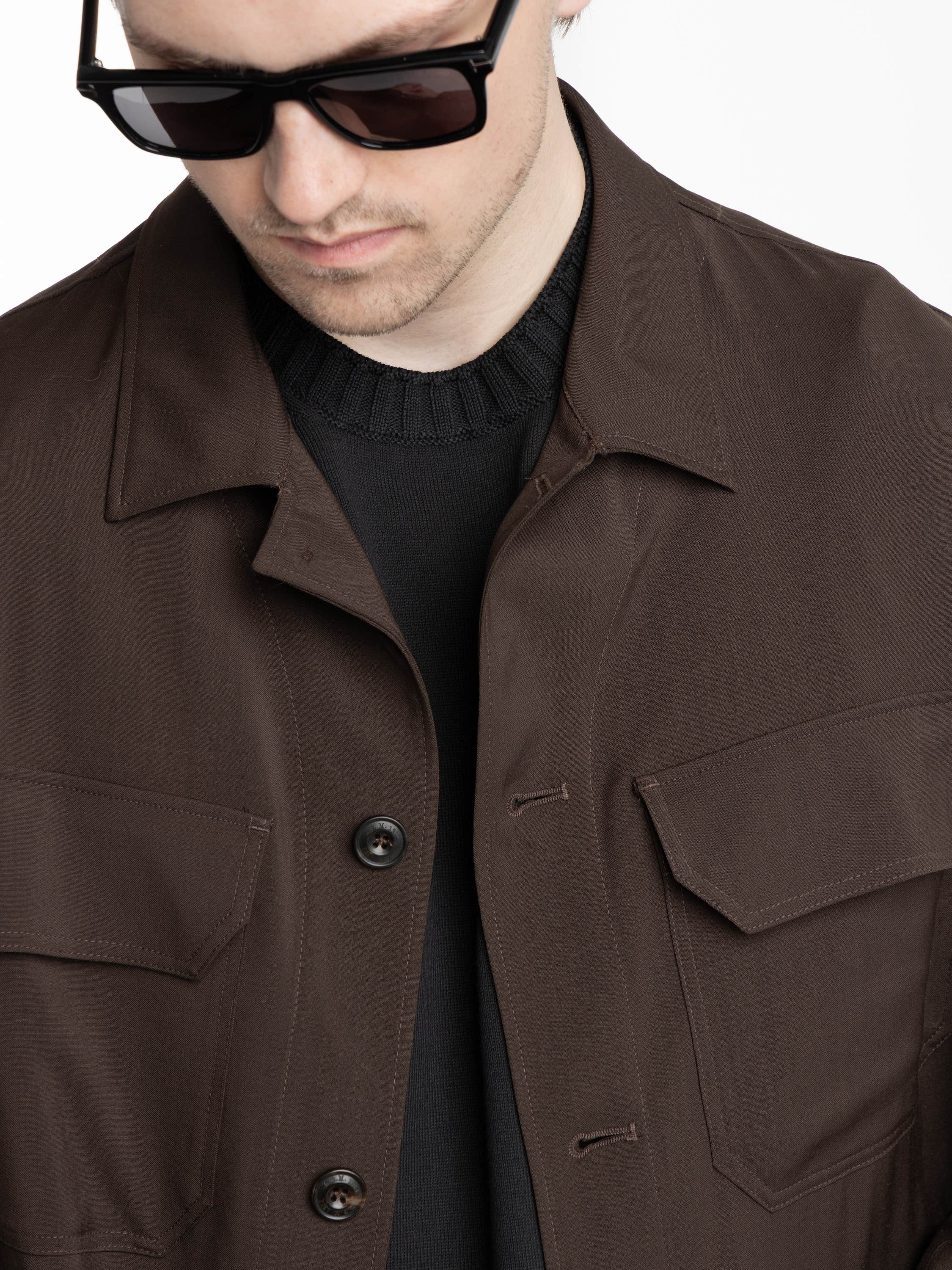 Dark Brown Untreated Overshirt
