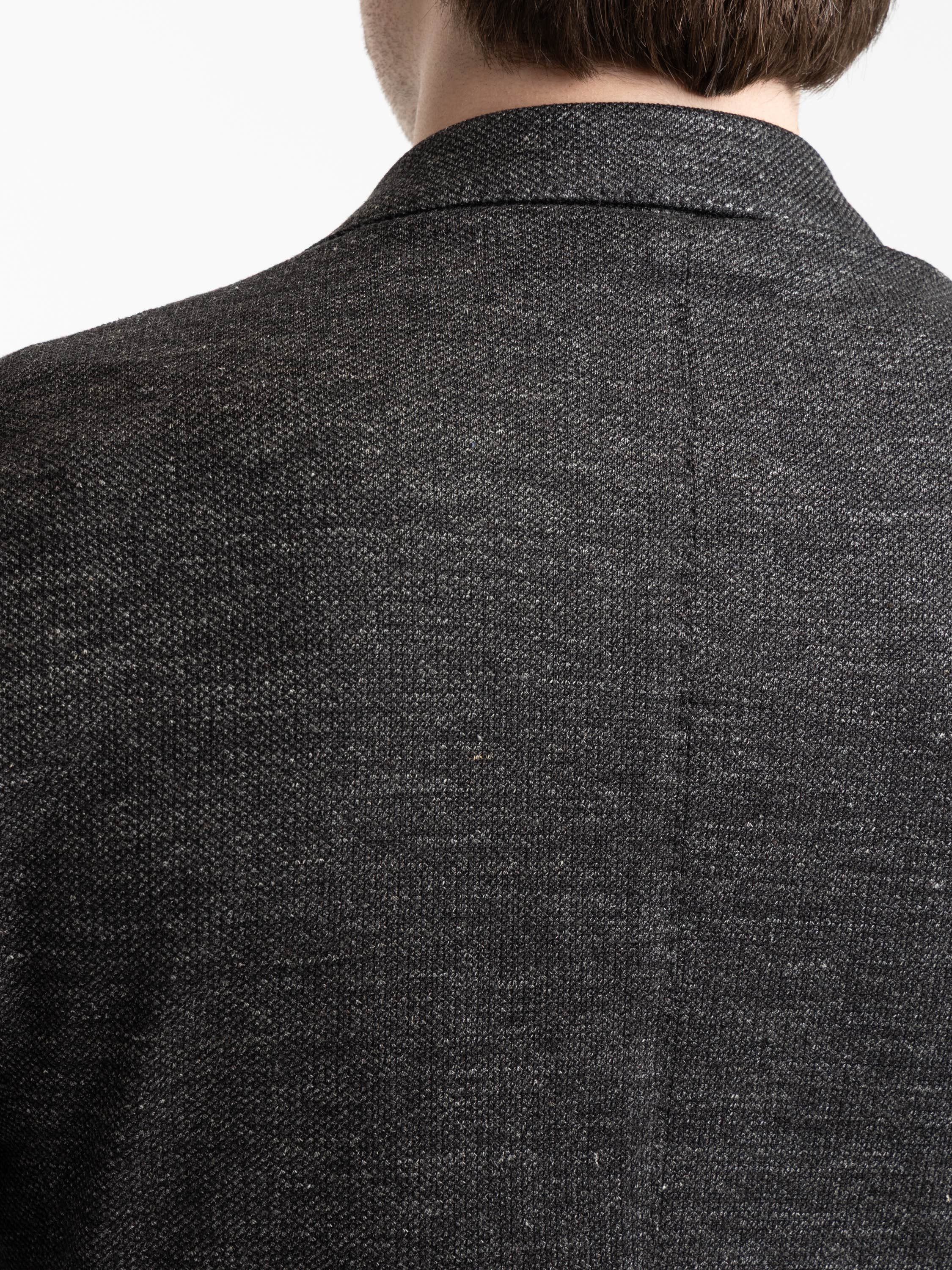 Dark Grey Mélange Linen-Cotton Sport Jacket