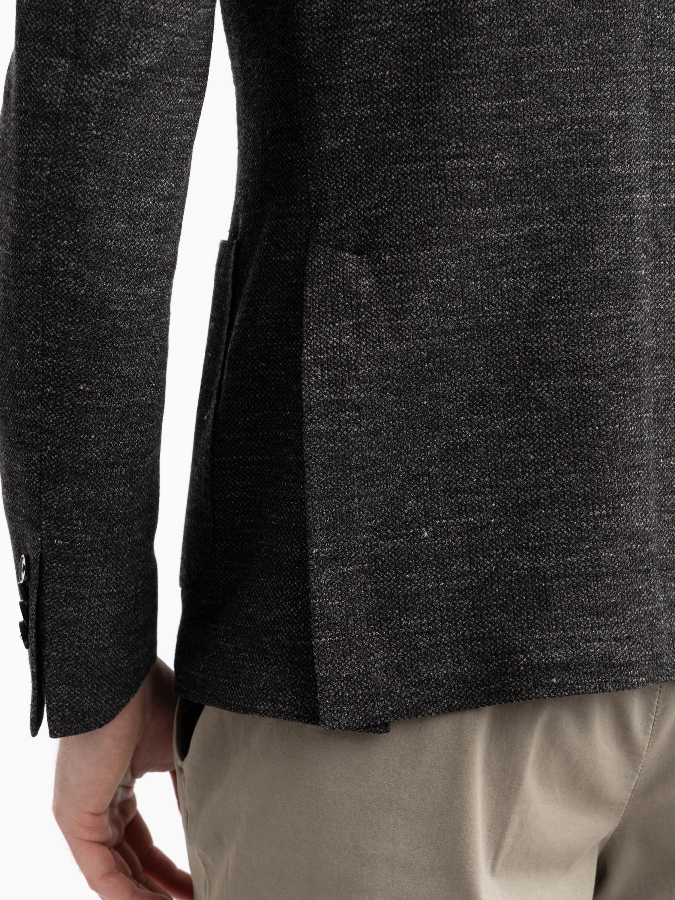 Dark Grey Mélange Linen-Cotton Sport Jacket