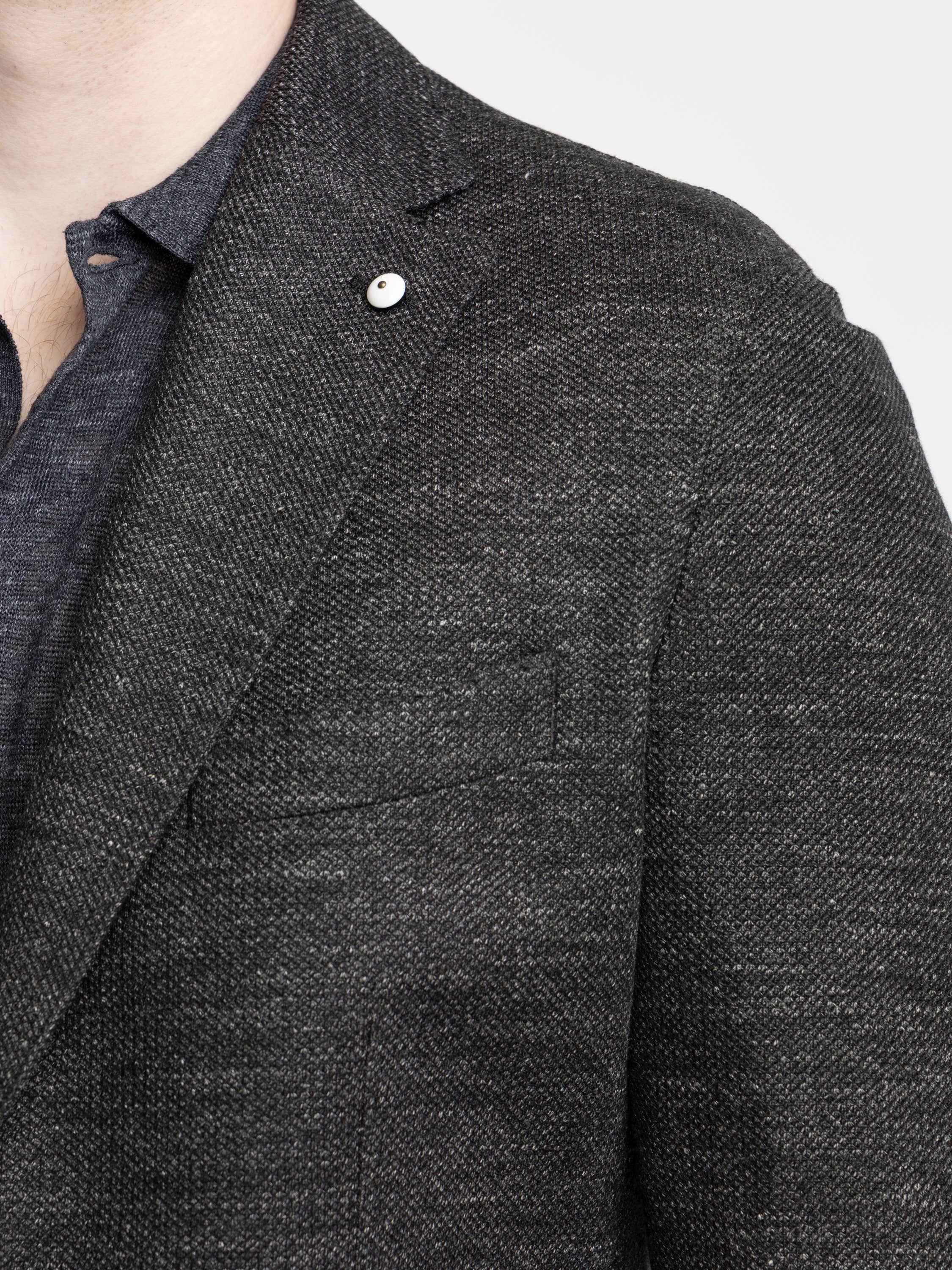 Dark Grey Mélange Linen-Cotton Sport Jacket