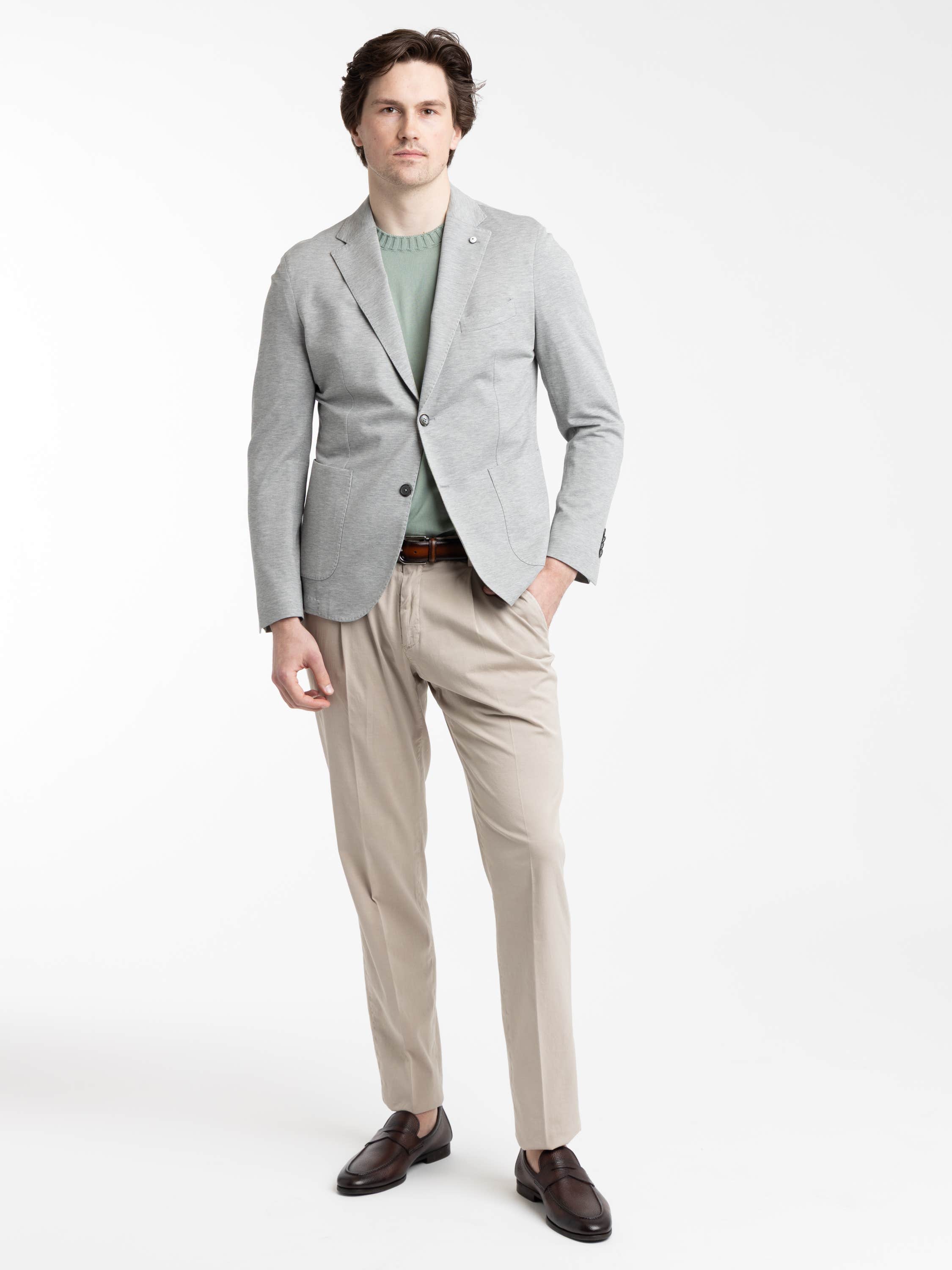 Grey Cotton-Silk Sport Jacket