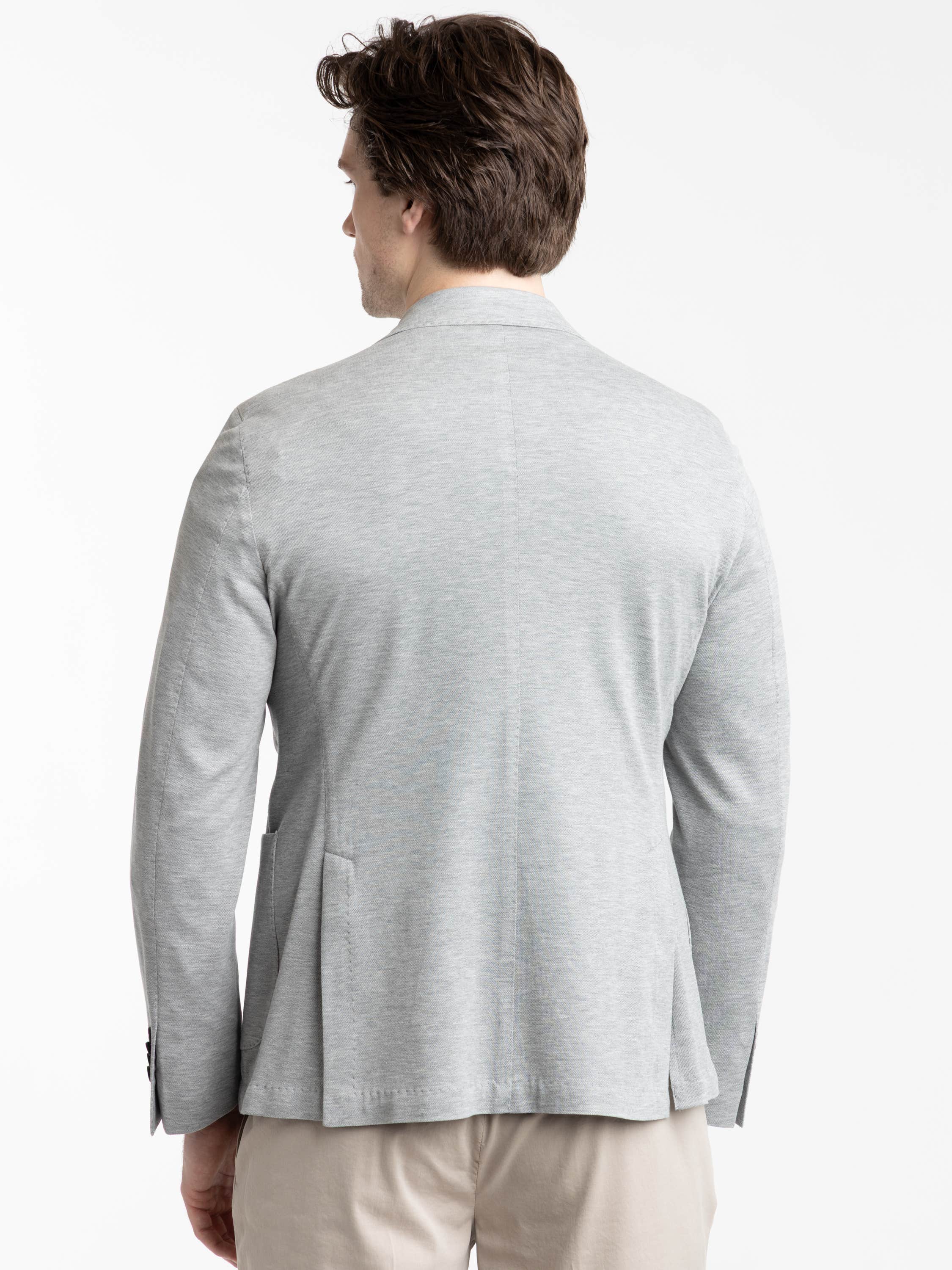 Grey Cotton-Silk Sport Jacket