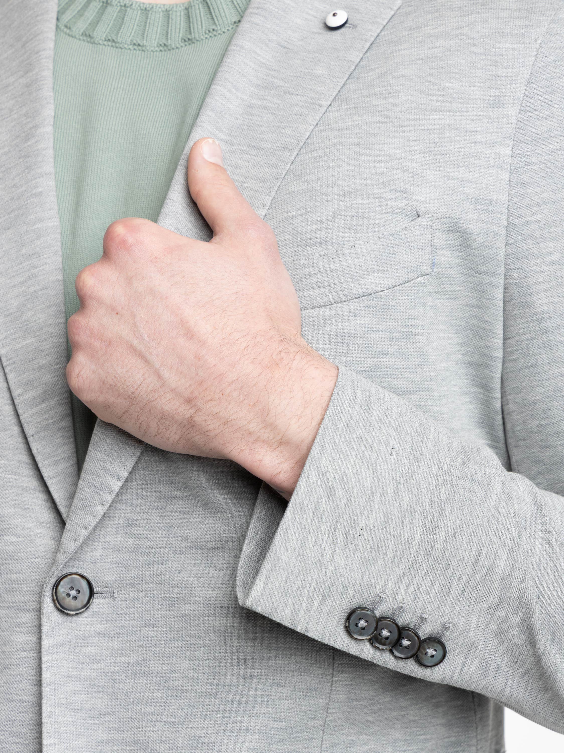 Grey Cotton-Silk Sport Jacket