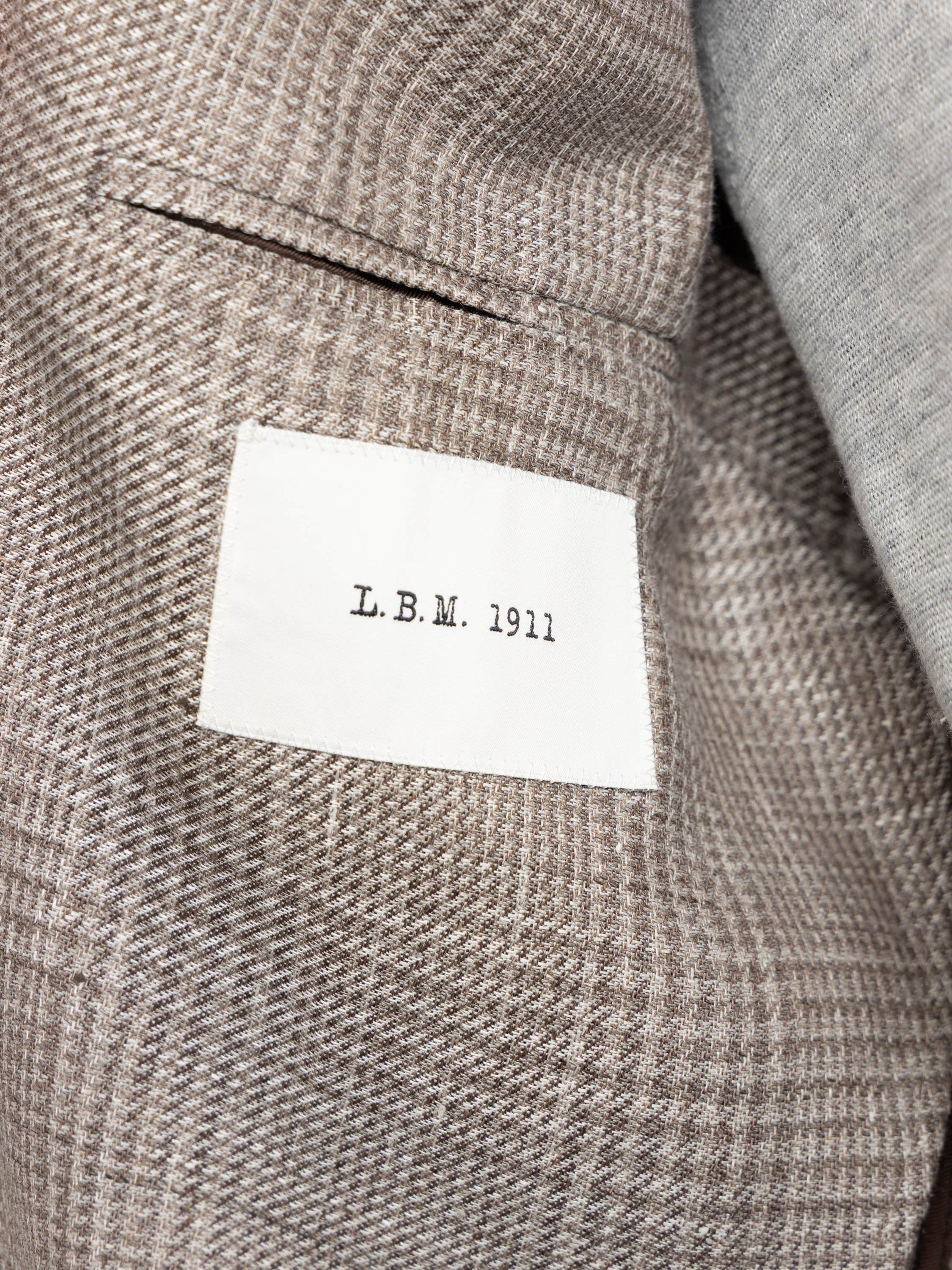 Taupe Jack Linen-Wool Micro-Check Sport Jacket