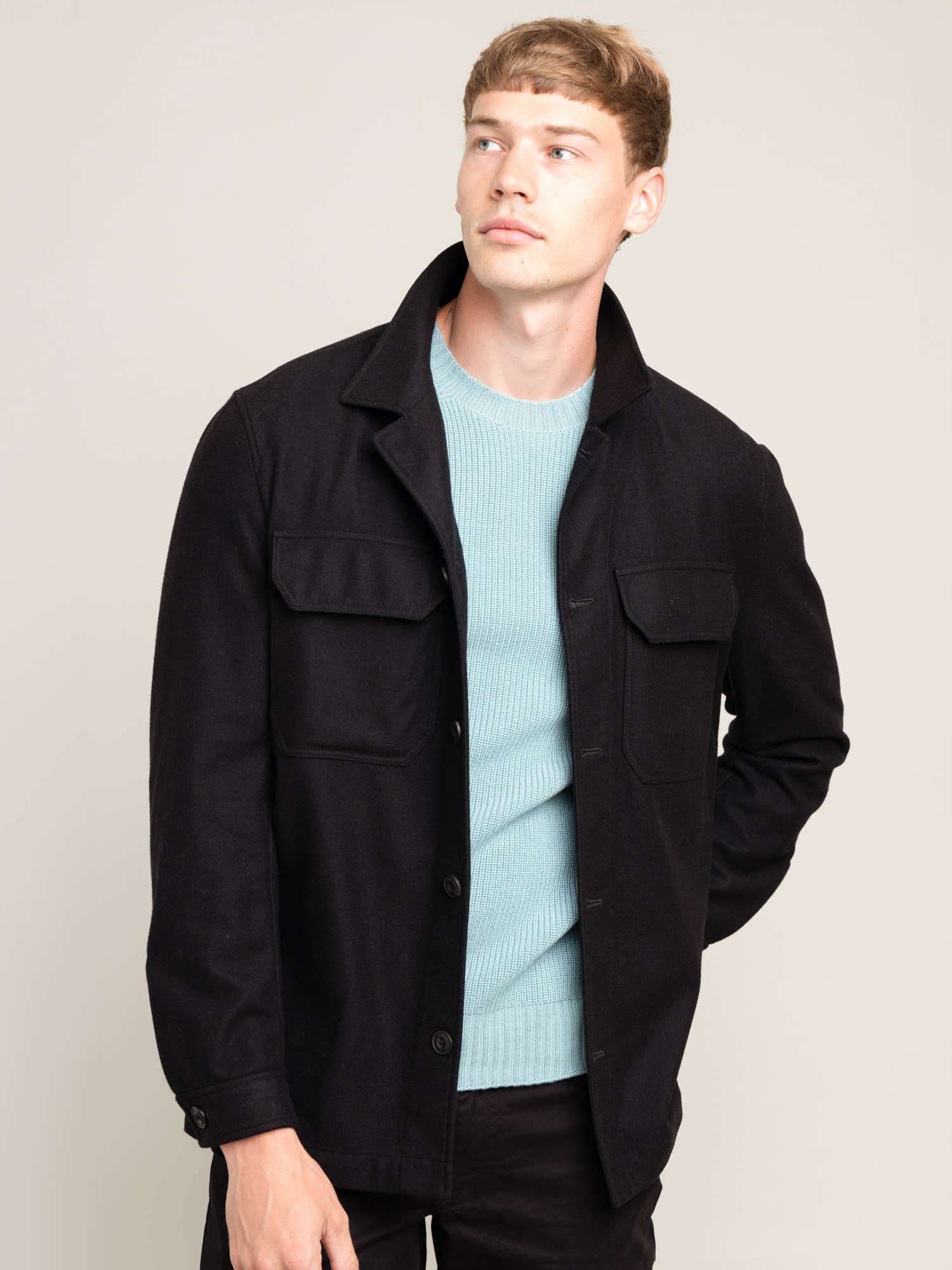Black Flannel Overshirt