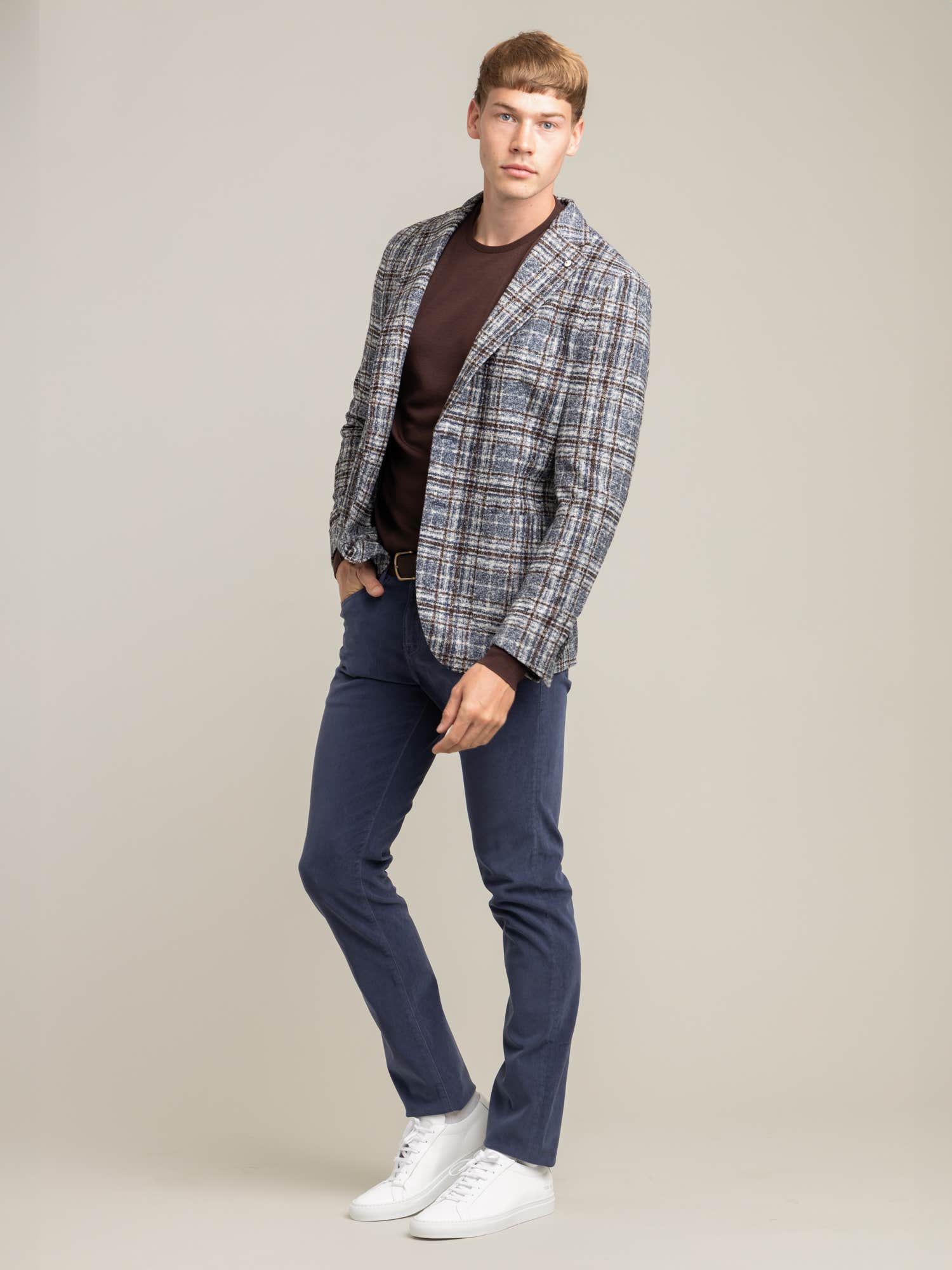Exploded Plaid Textured Dandy Jacket