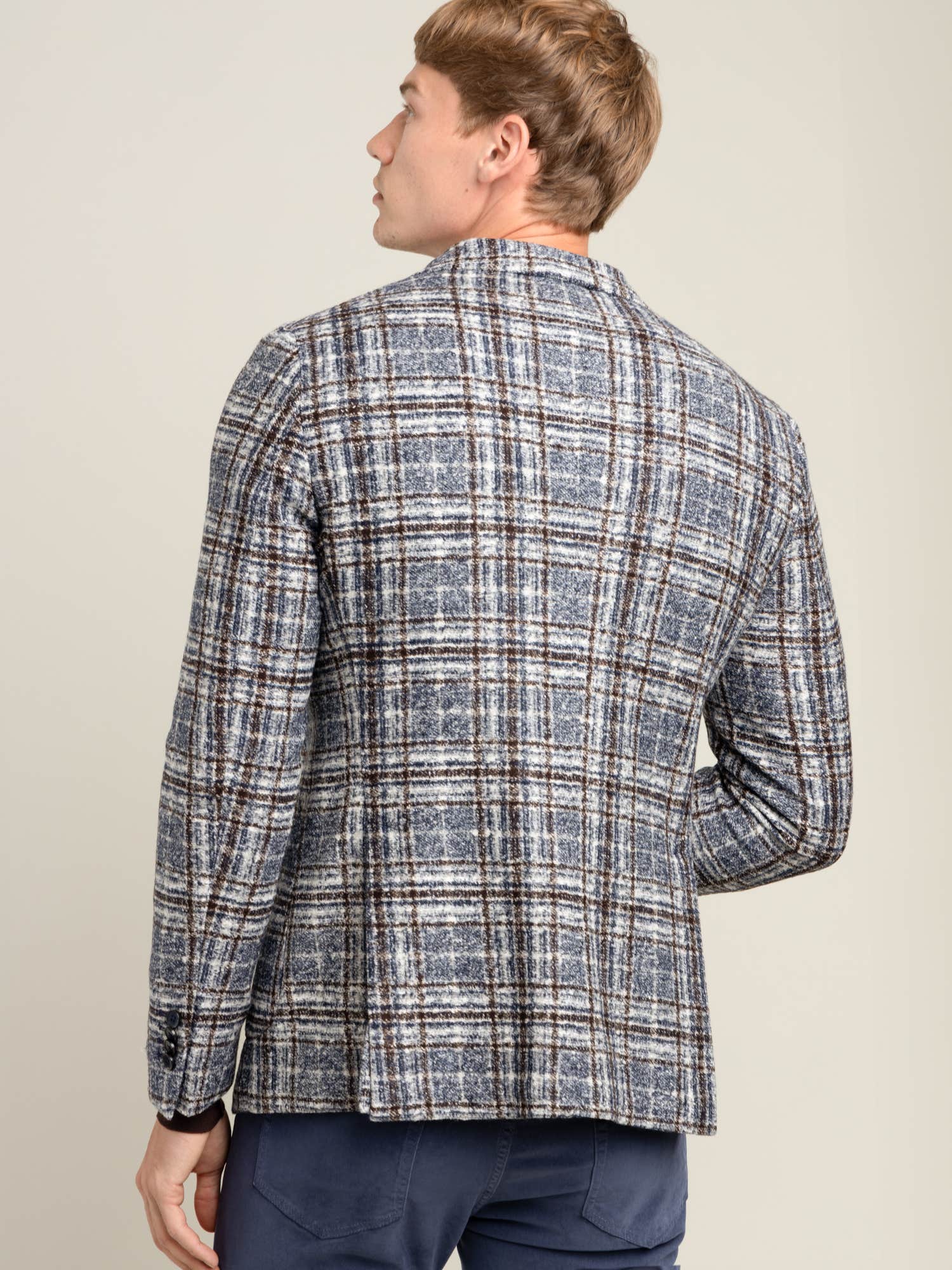 Exploded Plaid Textured Dandy Jacket
