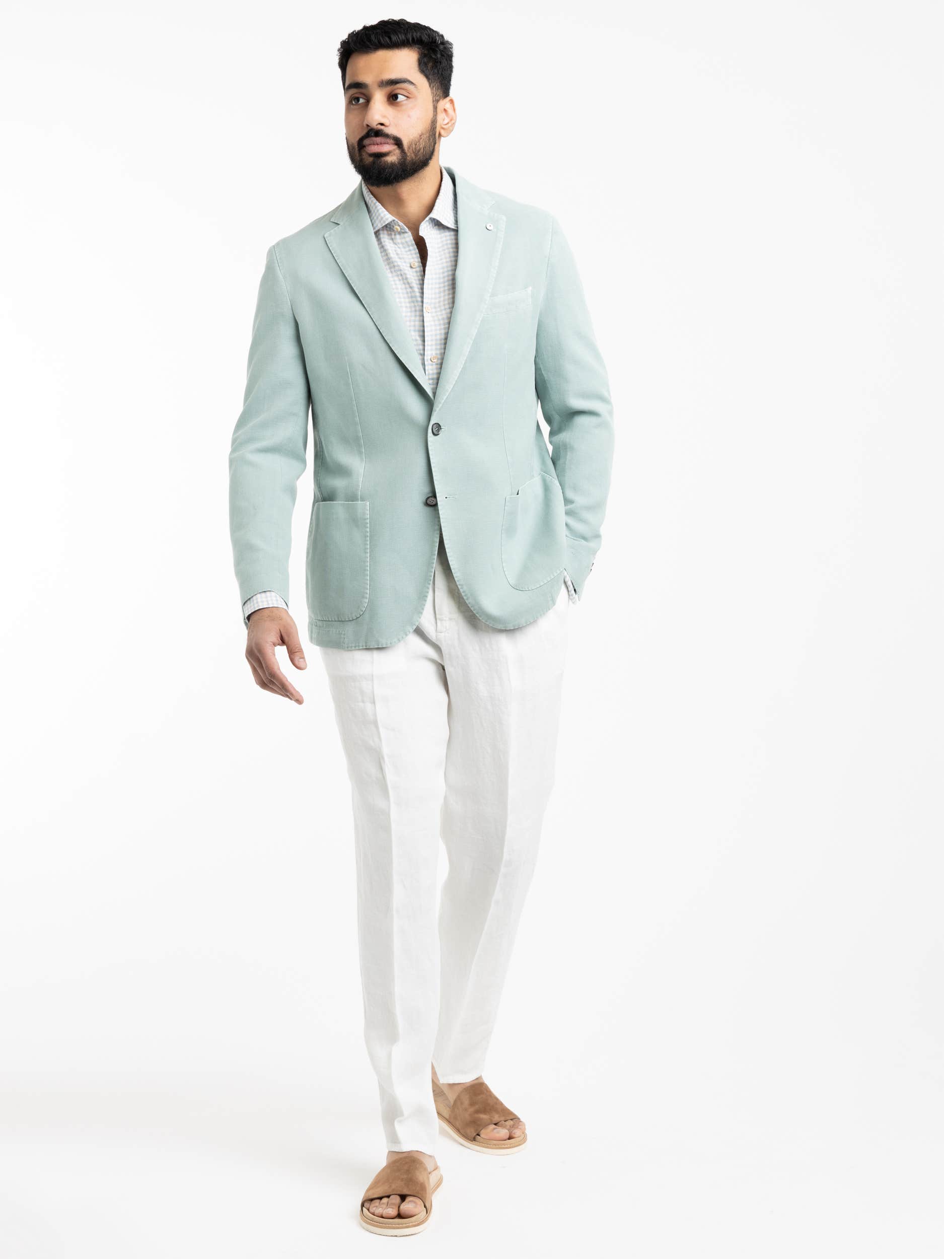 Light Green Garment-Dyed Sport Jacket