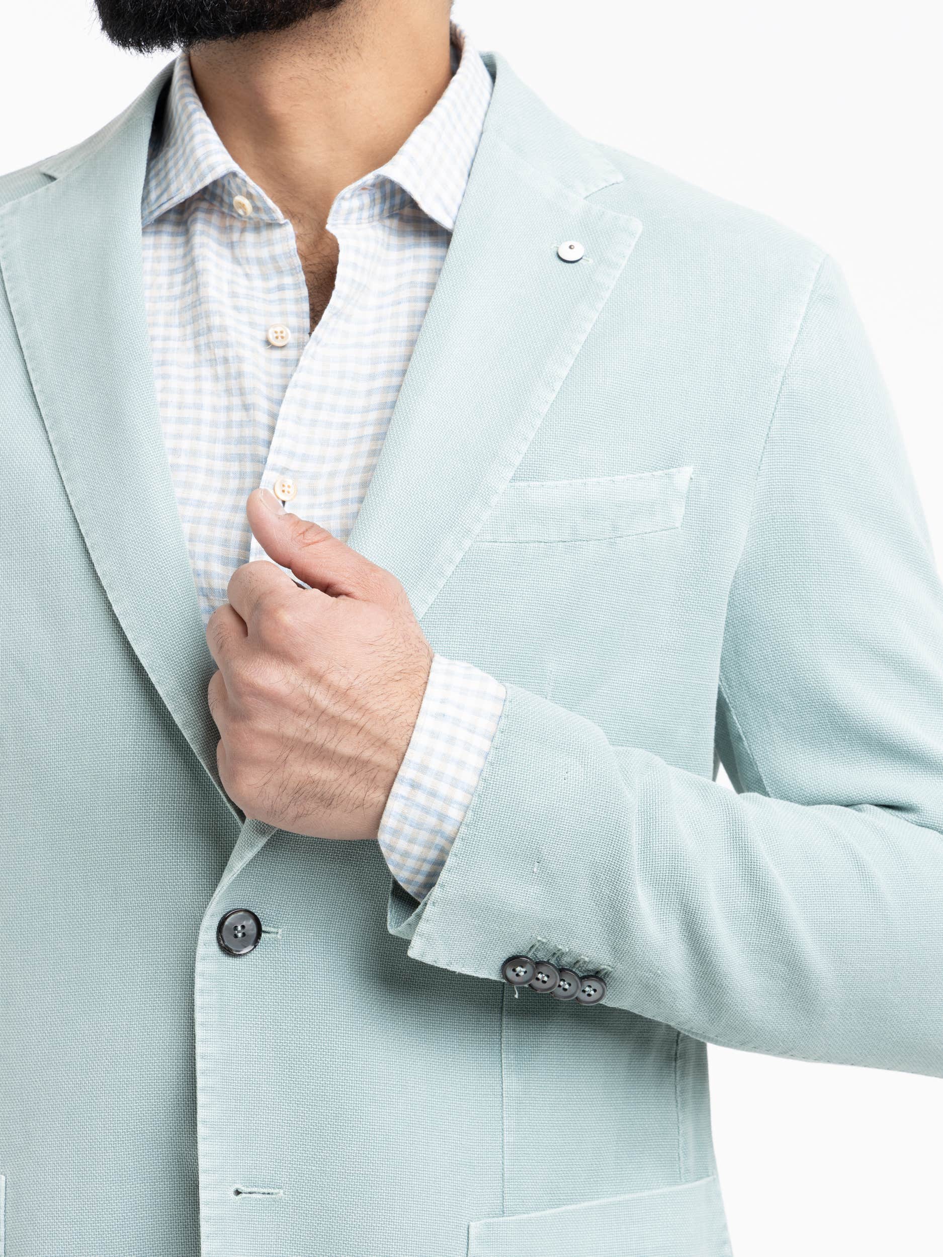 Light Green Garment-Dyed Sport Jacket